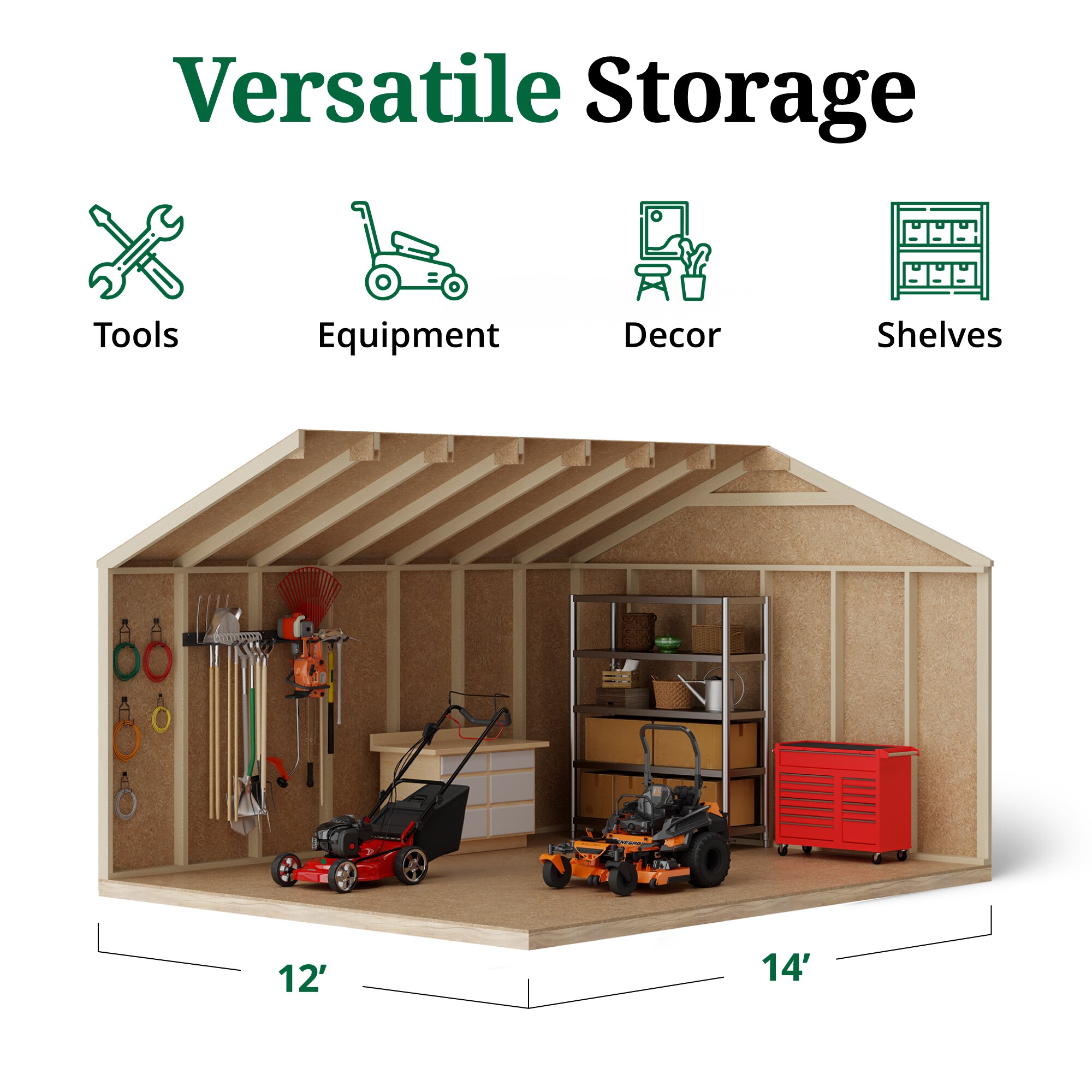 Little Cottage Co 12X14 VWS-PC Wood-Storage-Buildings - View #5