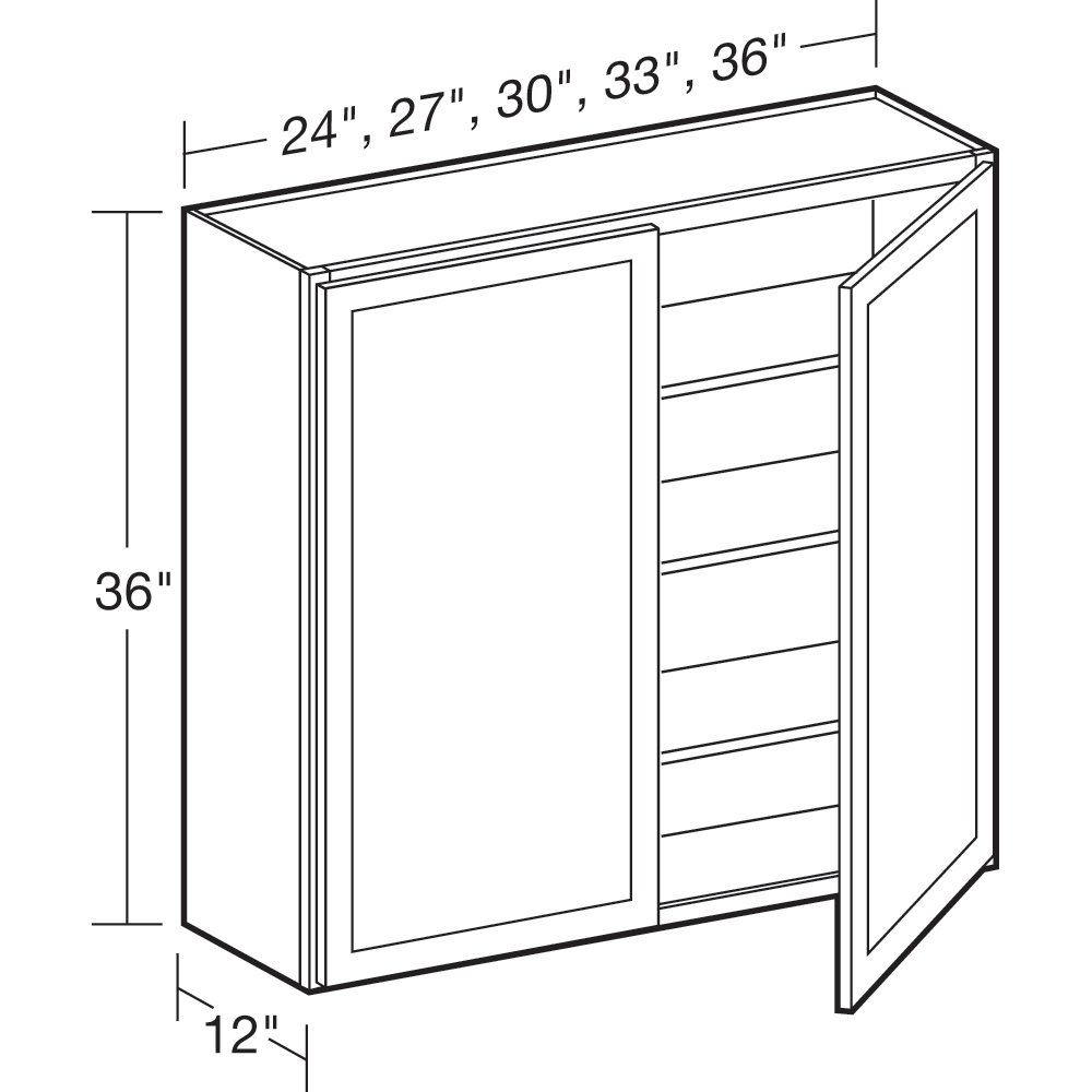 Norfolk Assembled 33 in. W x 12 in. H x 12 in. D Plywood Wall Cabinet in Painted White