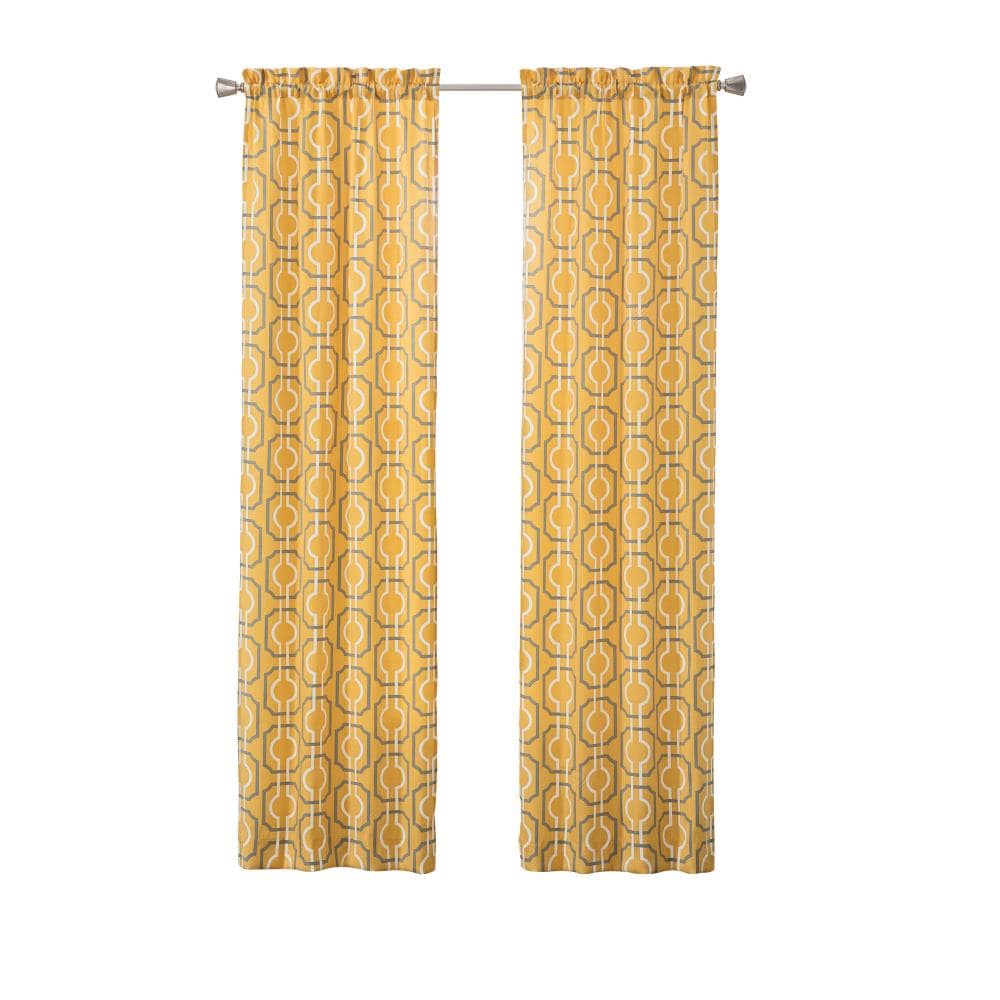Pairs To Go 16386056X063YEL 63-in Yellow Polyester Light Filtering Rod Pocket Curtain Panel Pair