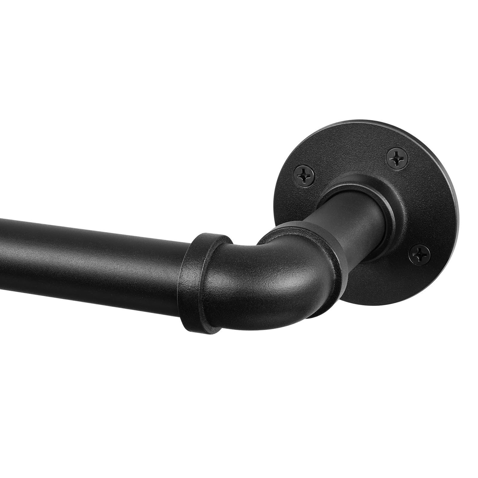 Aoibox  Blackout Curtain Rod 1 Inch Pipe Wrap Around Adjustable 48 to 86 Inch Heavy Duty Supports Up to 40 lbs Ceiling or Wall Mount for Room