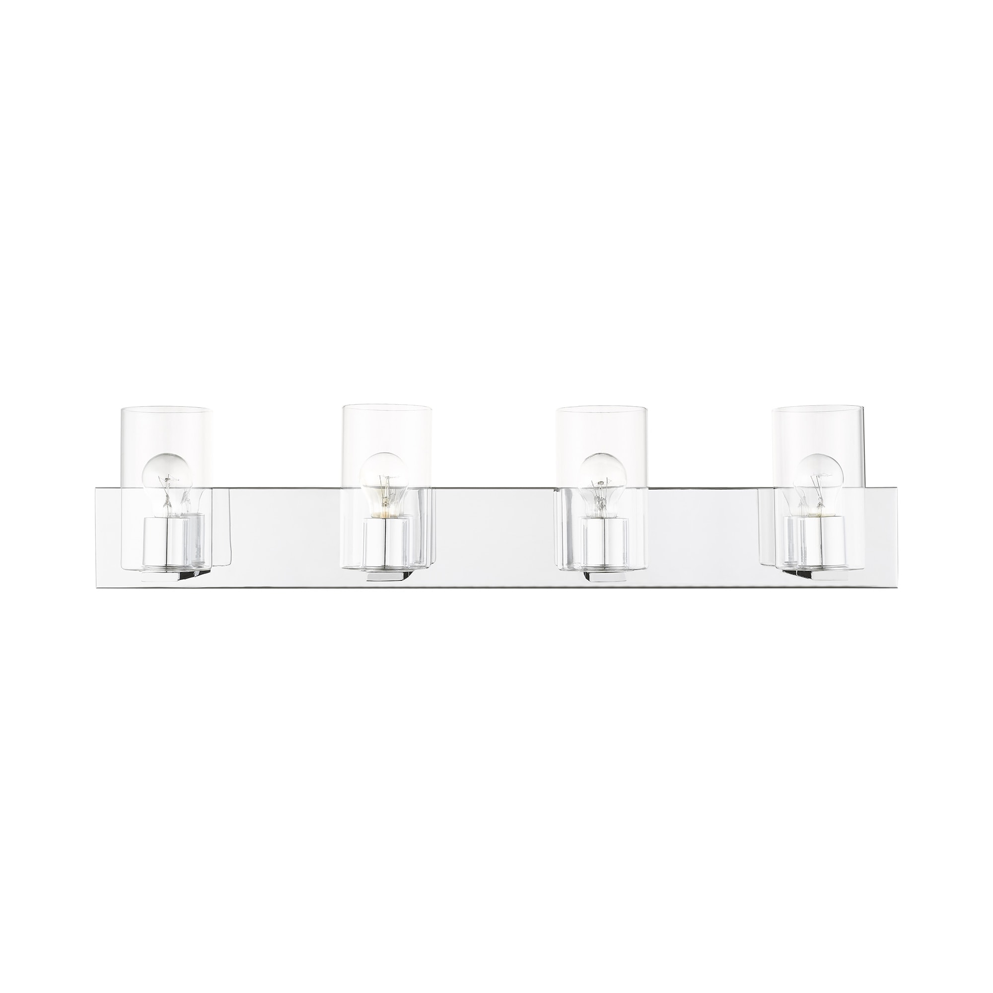Zurich 4-Light Polished Chrome Vanity with Clear Glass