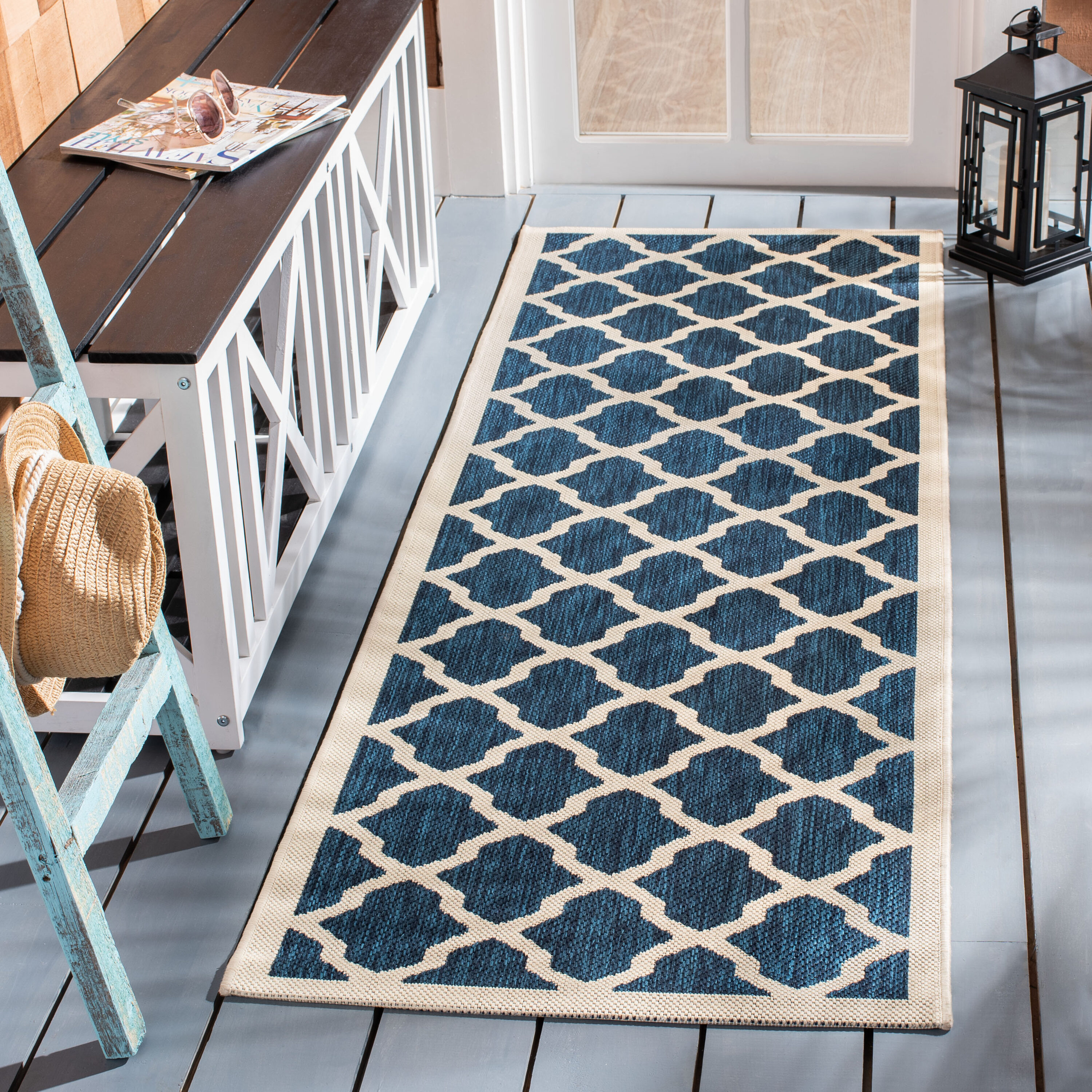 Safavieh - Cy 6903-268 Navy Beige 2 x 10 Rectangular Runner rug