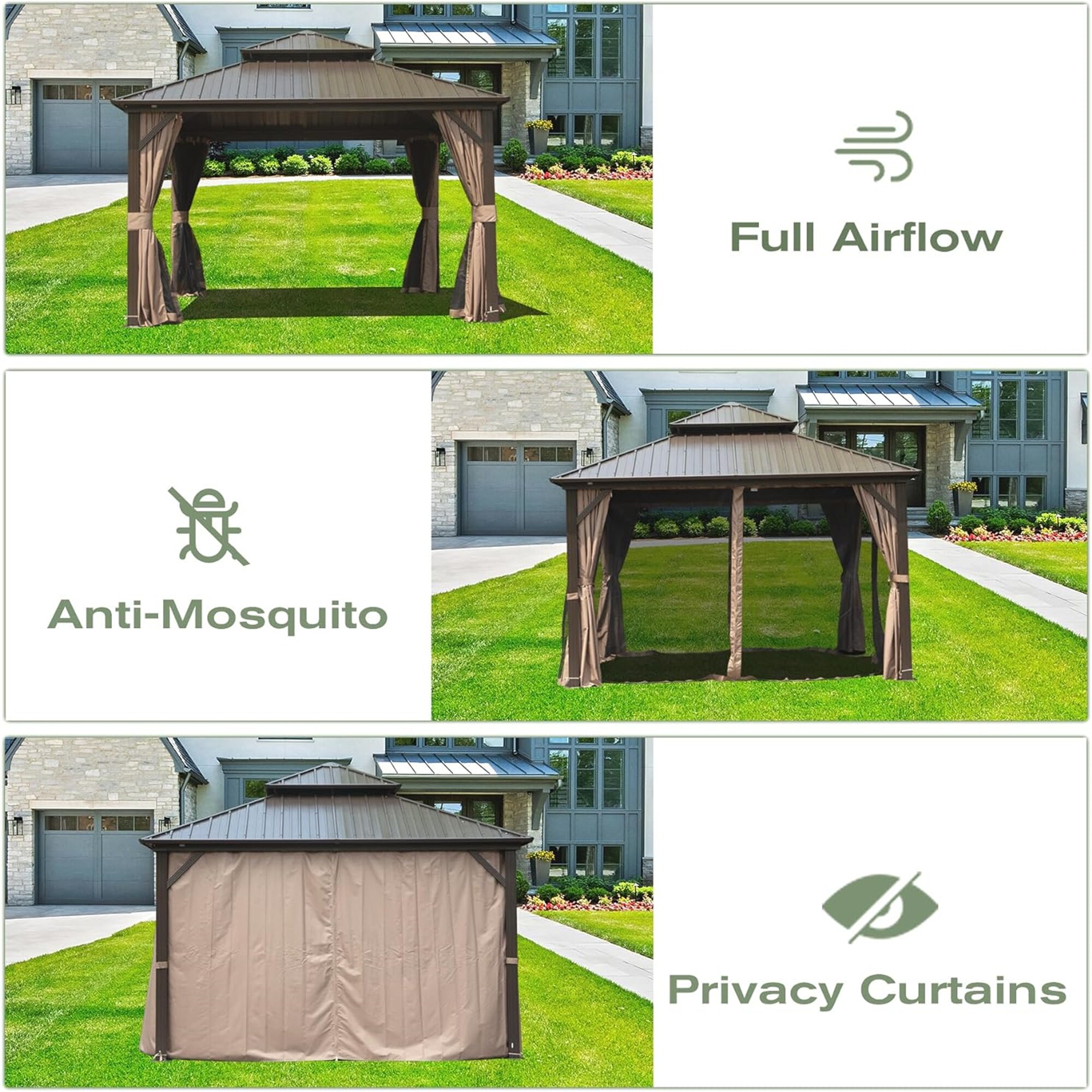 JIMSMAISON BOCPCG31BRO Wood-Resin-Gazebos - View #5