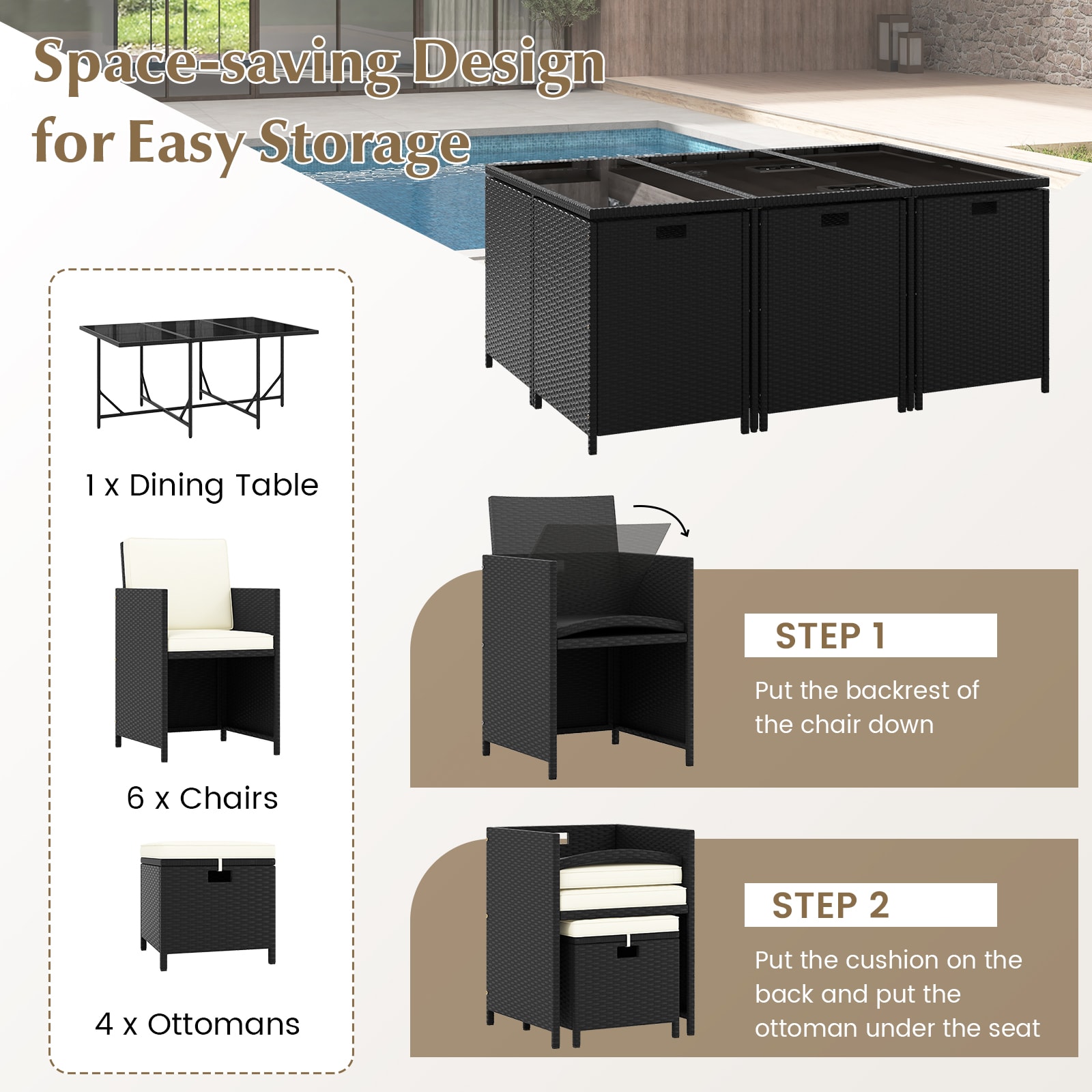 Forclover HYFW-702WH+ Patio-Dining-Sets - View #4