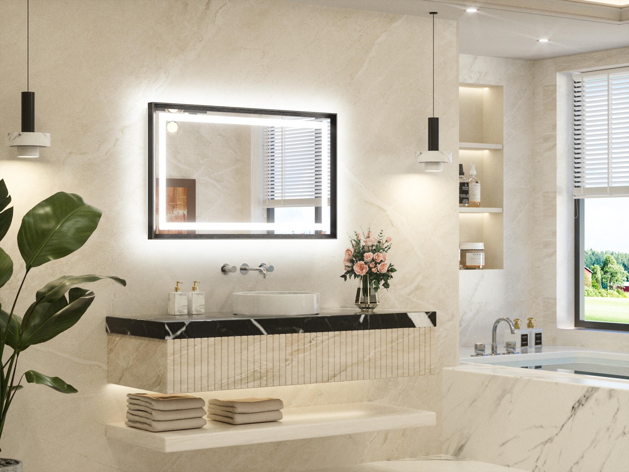 TETOTE LSC-TE-4024BK-B66 Framed-Bath-Mirrors - View #2