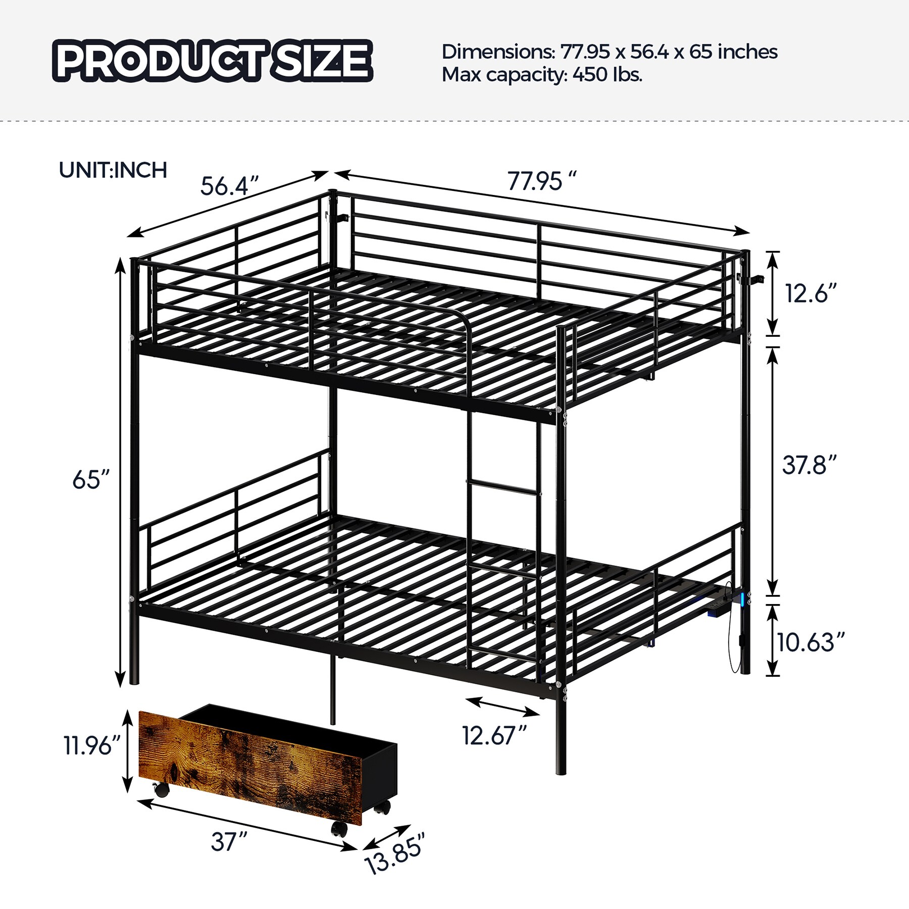 SINOFURN SYD330013BK Bunk-Beds - View #5