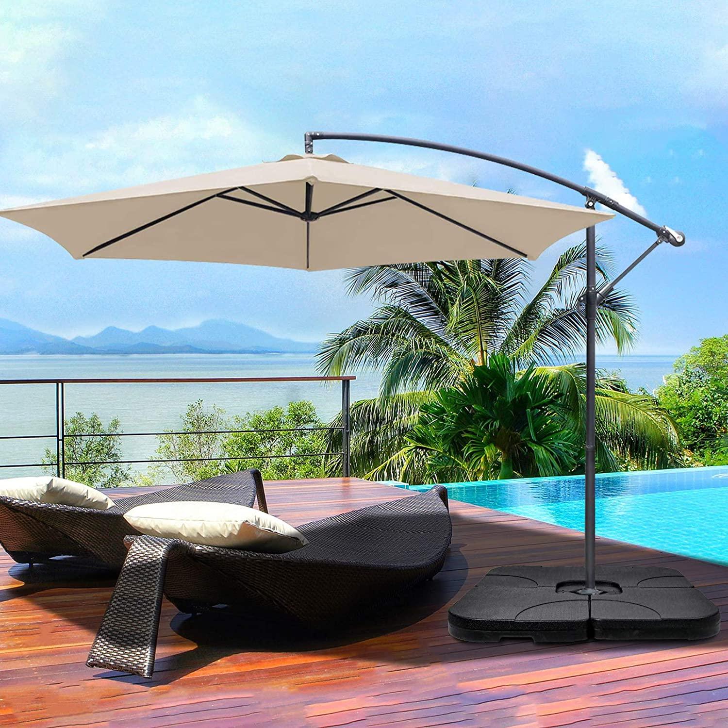 Bayfeve Cantilever Offset Square Umbrella Base Black Patio Umbrella