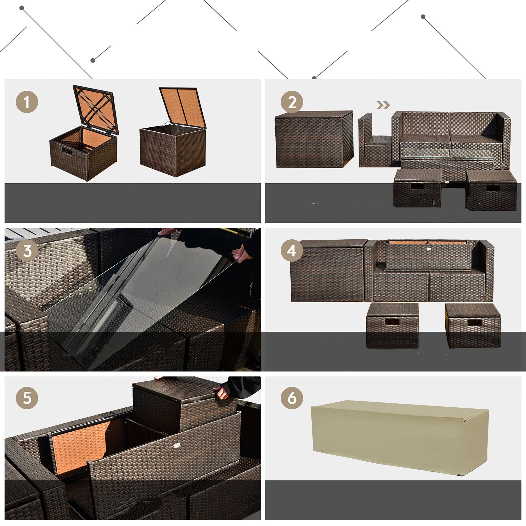 Costway HW68592TU+ Patio-Conversation-Sets - View #5