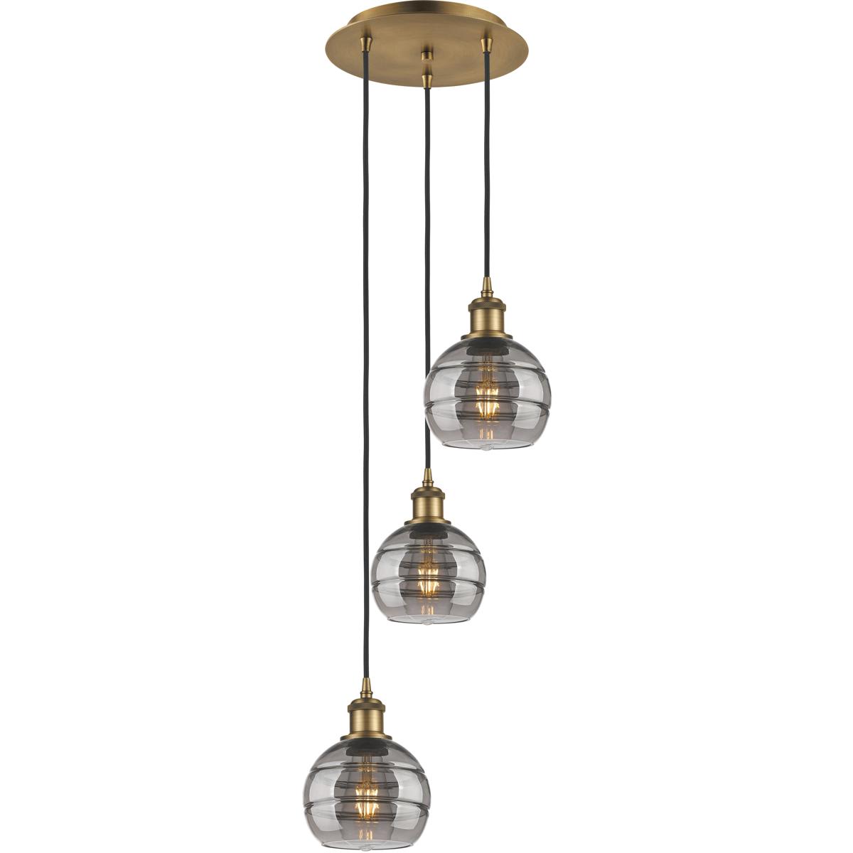 Innovations Lighting -  113B-3P-BB-G556-6SM Ballston Rochester Pendant Brushed Brass