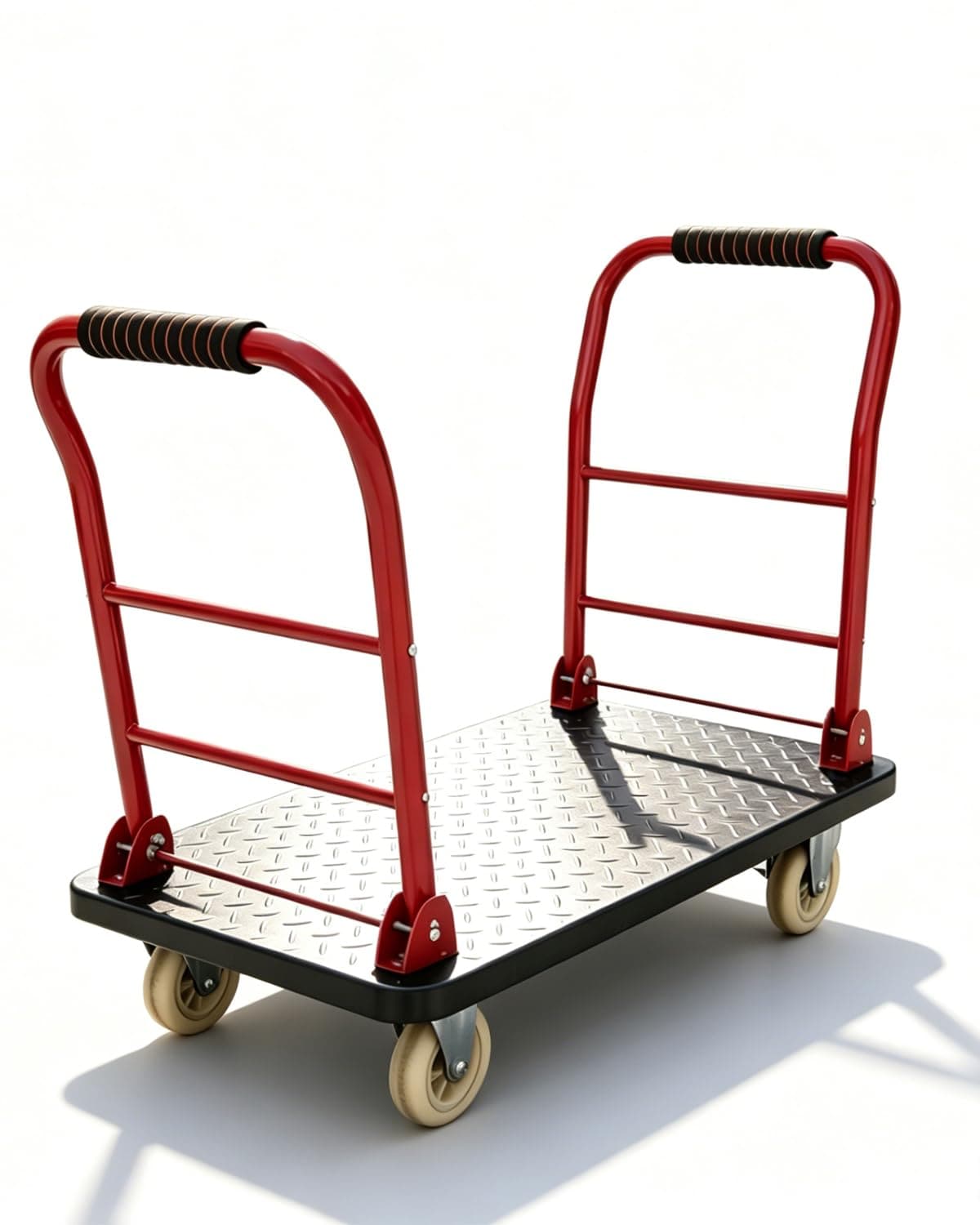 Garvee Heavy Duty Steel Platform Truck 48x24 Inch 2700LBS Flatbed Push Cart Dolly