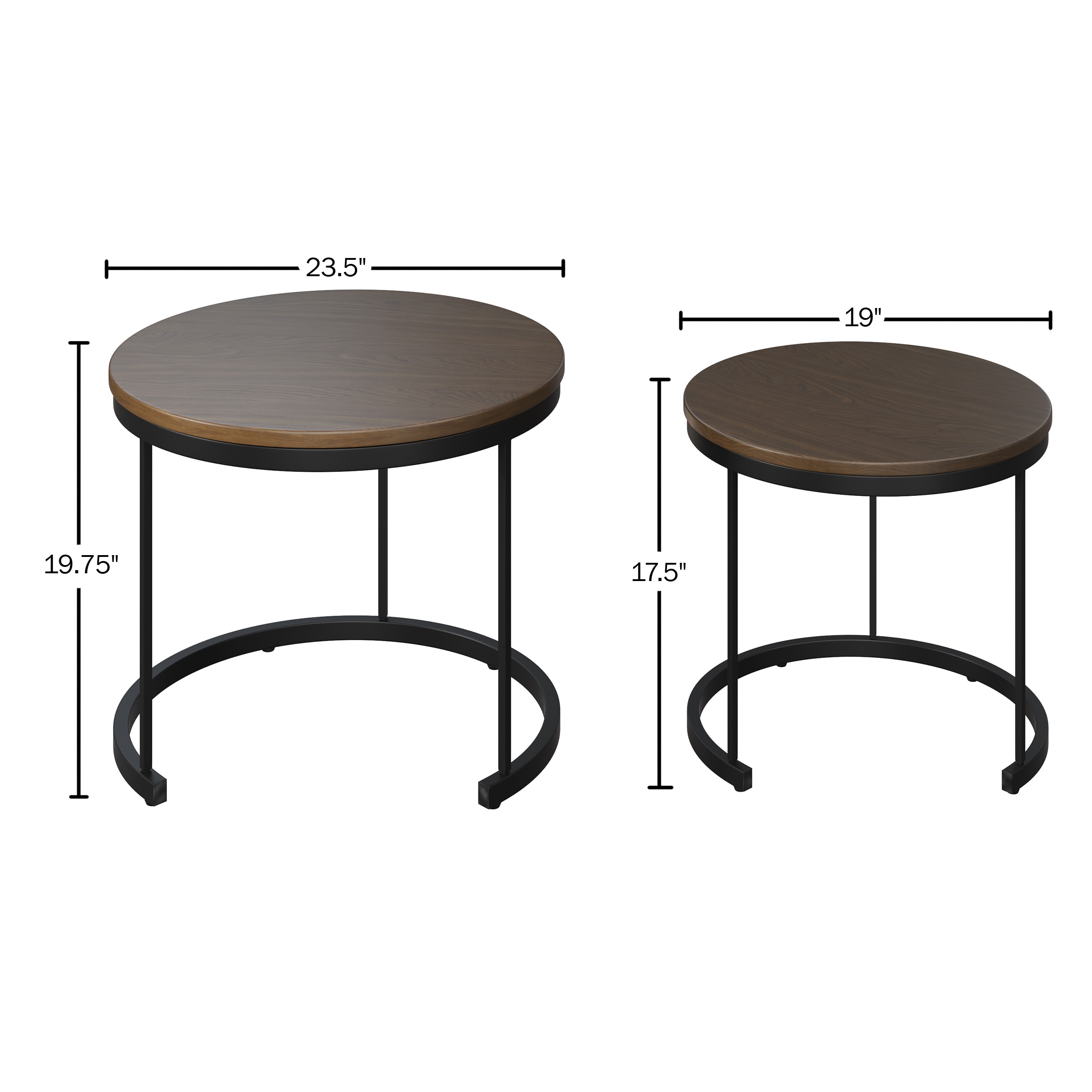 Lavish Home 80-COFF-RDNEST-WAL Coffee-Tables - View #5