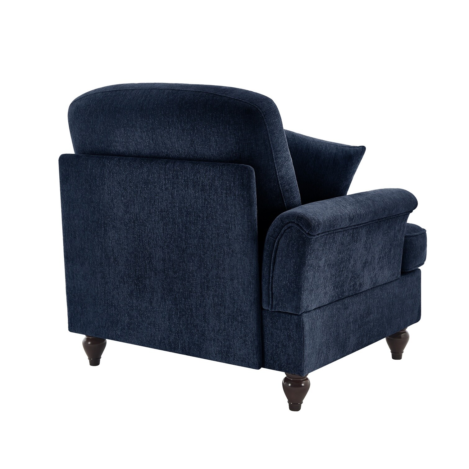 chillscreamni Blue Chenille Curved Sofa with Detachable Ruffled Skirts ...