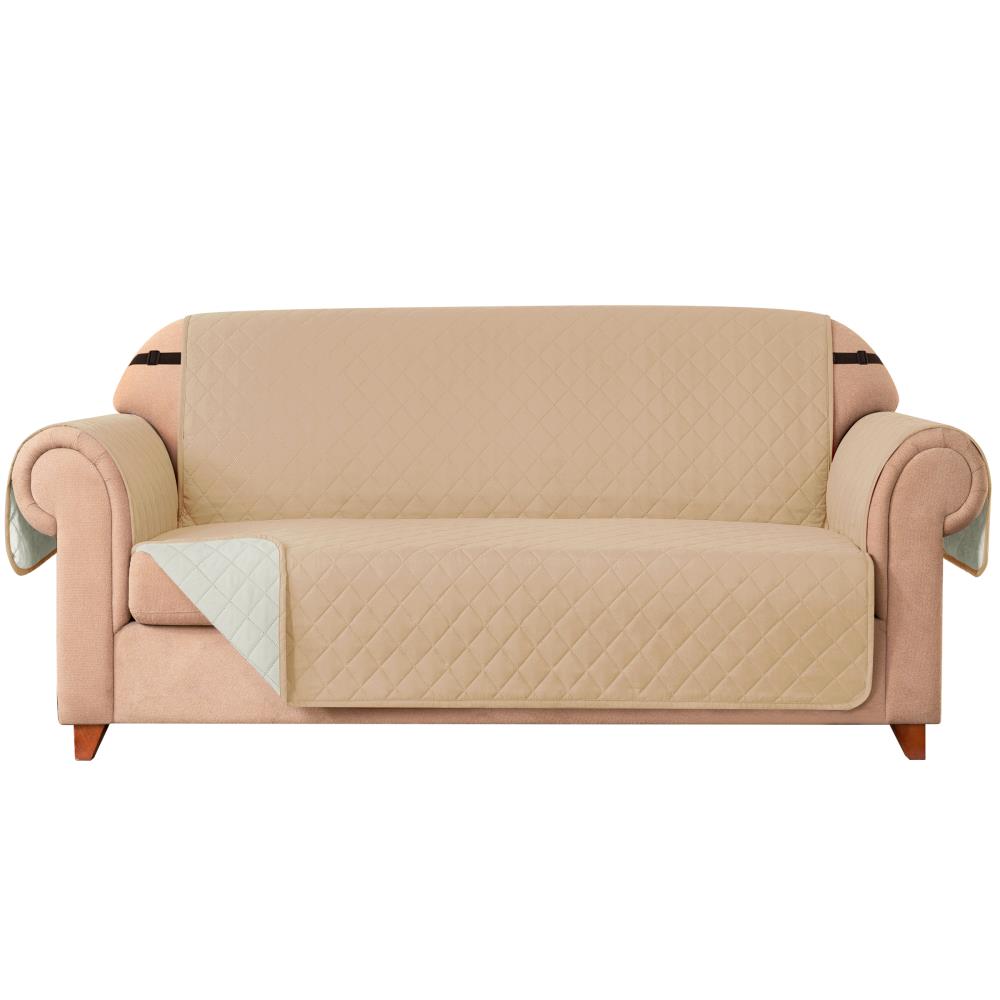 Subrtex SBTSF01 Solid Sand Microsuede Sofa Slipcover 114-Inches W x 76-Inches H x 22-Inches D