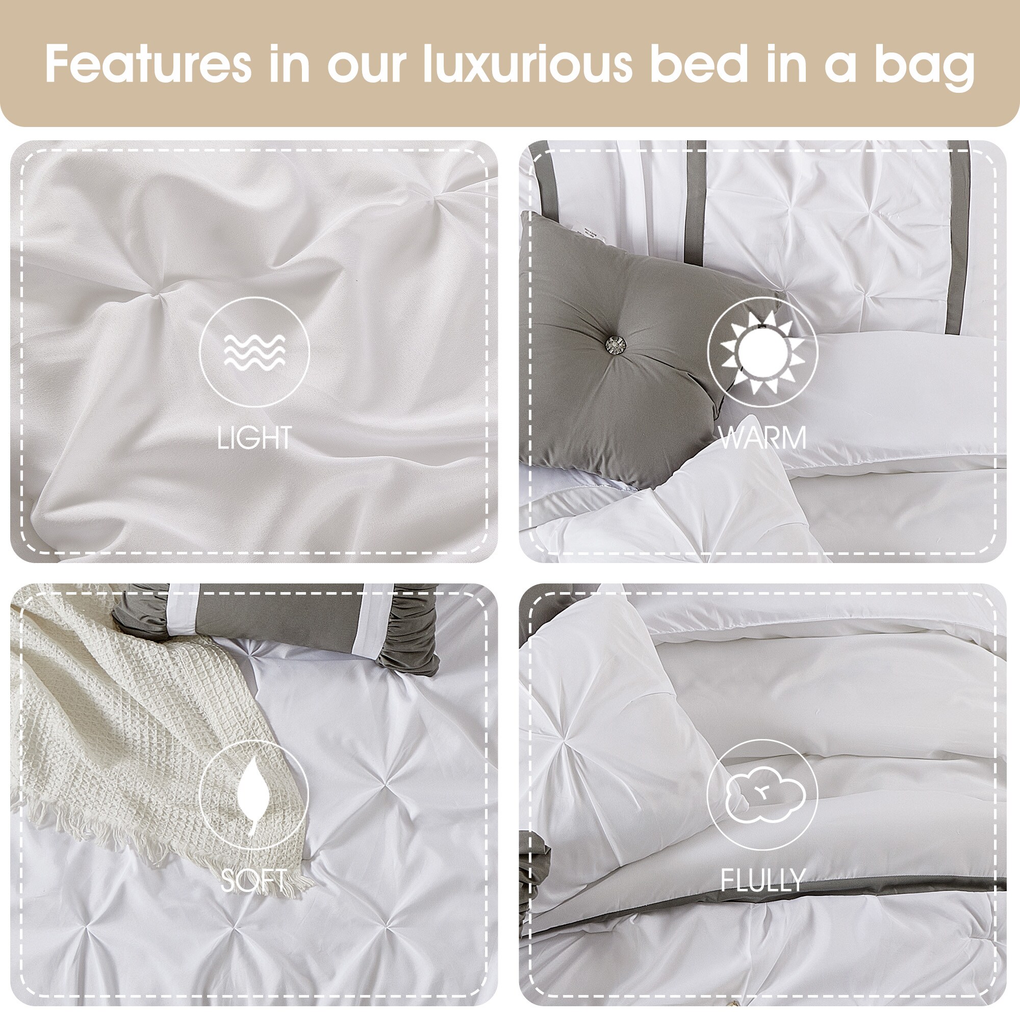 Nanshing ELENA7-CK-WHT bedding - View #5