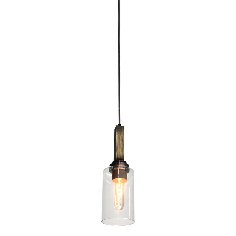 ARTCRAFT AC10861DP Home Glow Distressed Pine Transitional Bell Mini Hanging Pendant Light