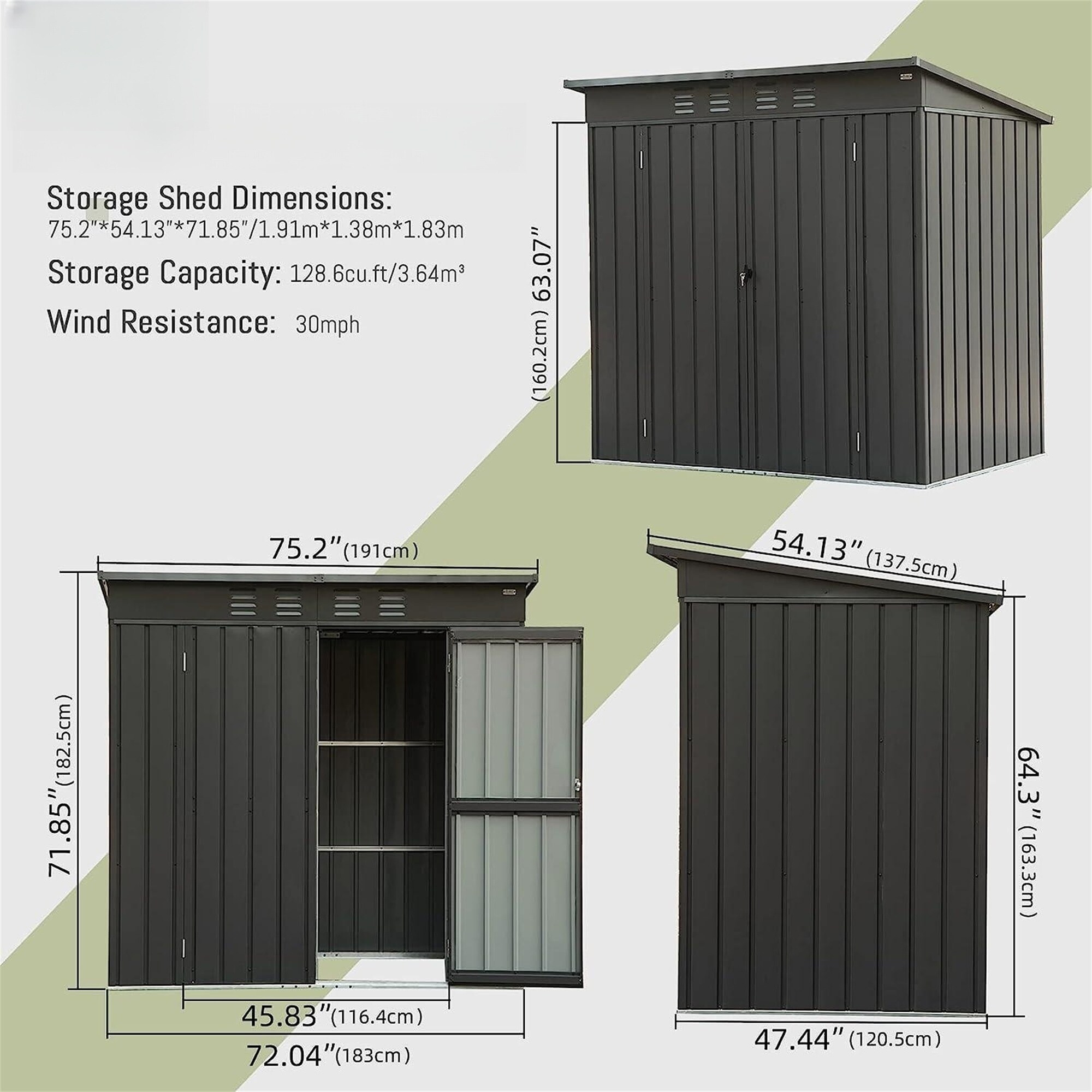 Kahomvis CREF-2QP211-02 Metal-Storage-Buildings-Sheds - View #3
