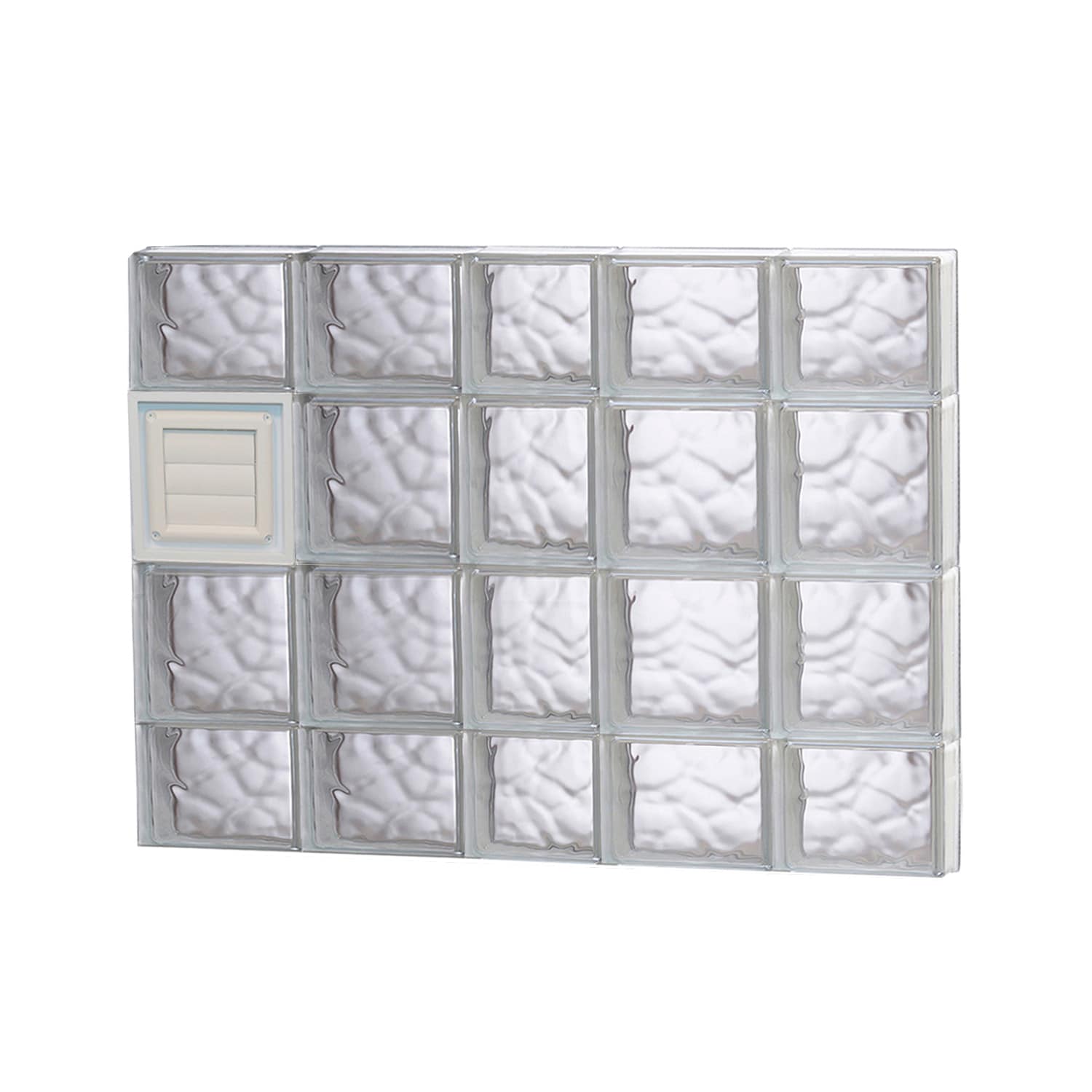 REDI2SET D3828DC Wavy Glass 36-3/4-in x 27-in Frameless Replacement Dryer vent Glass Block Window