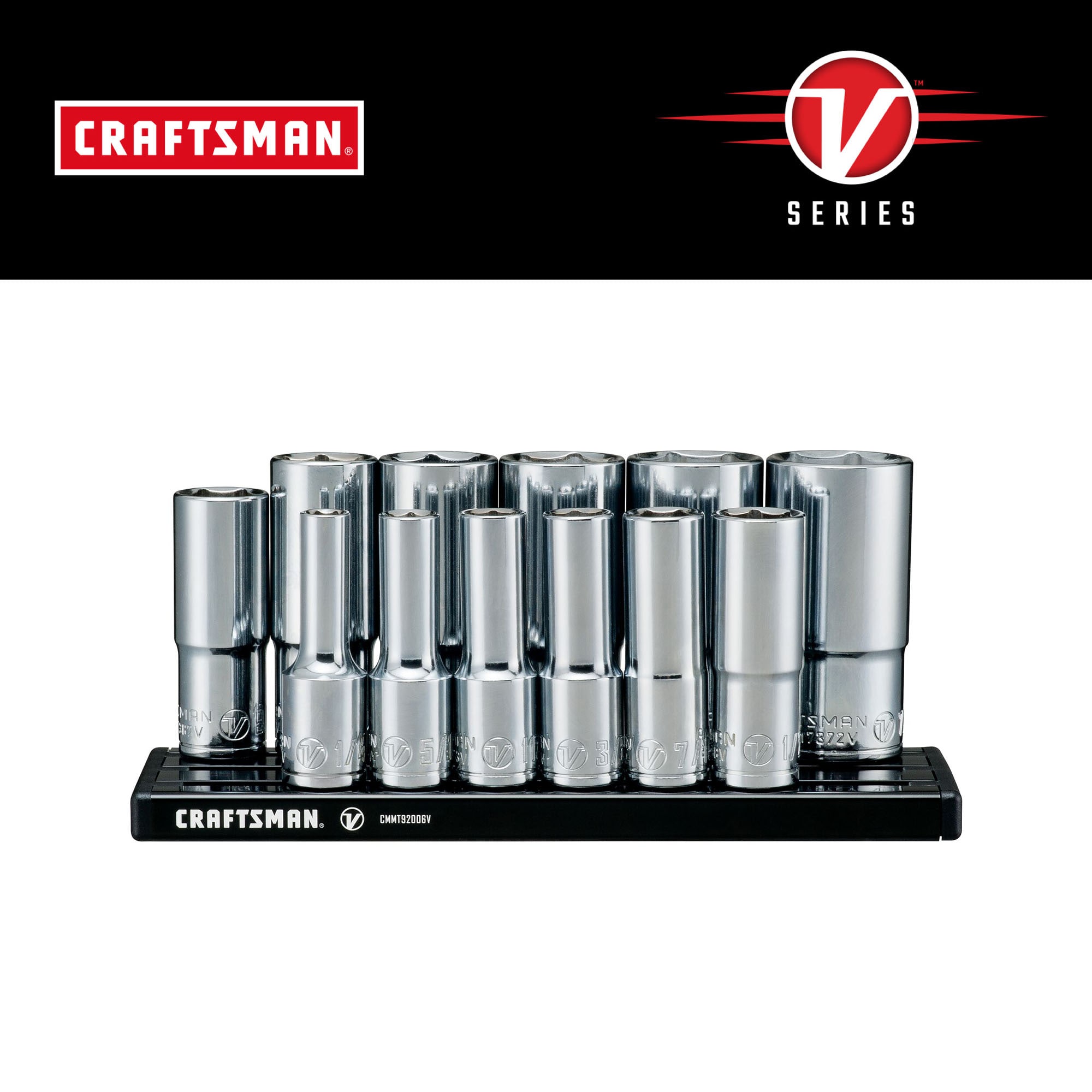 CRAFTSMAN V-Series 12-Piece Standard (SAE) 3/8-in Drive 6-point