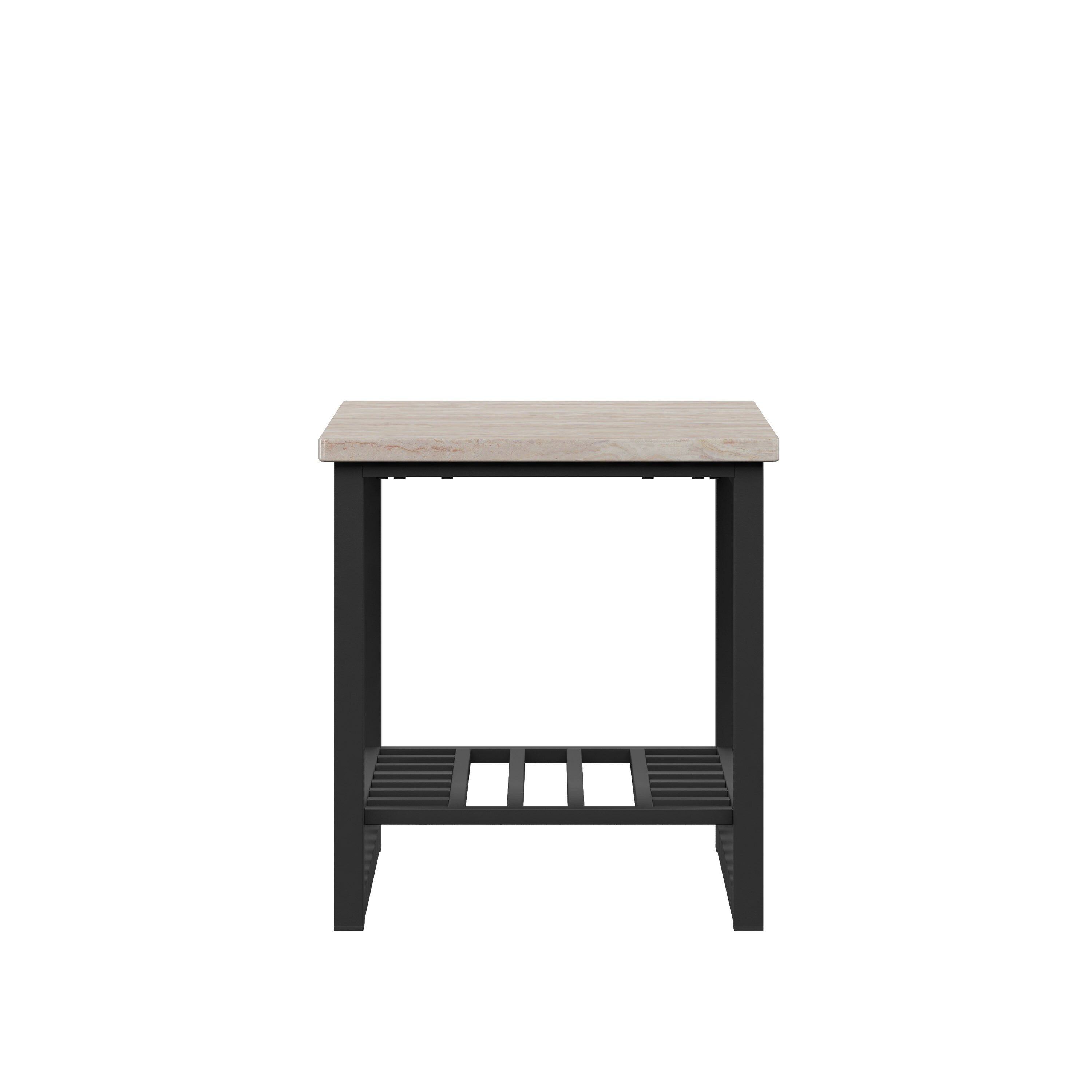 HMidea J025-102 20.88-in W x 21.25-in H White Wood Industrial End Table Assembly Required