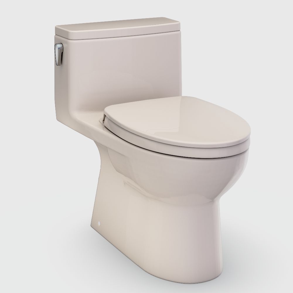 TOTO Redington Bone Elongated Chair height 12-in Rough-In WaterSense 1.28 GPF Soft Close 1-piece Toilet