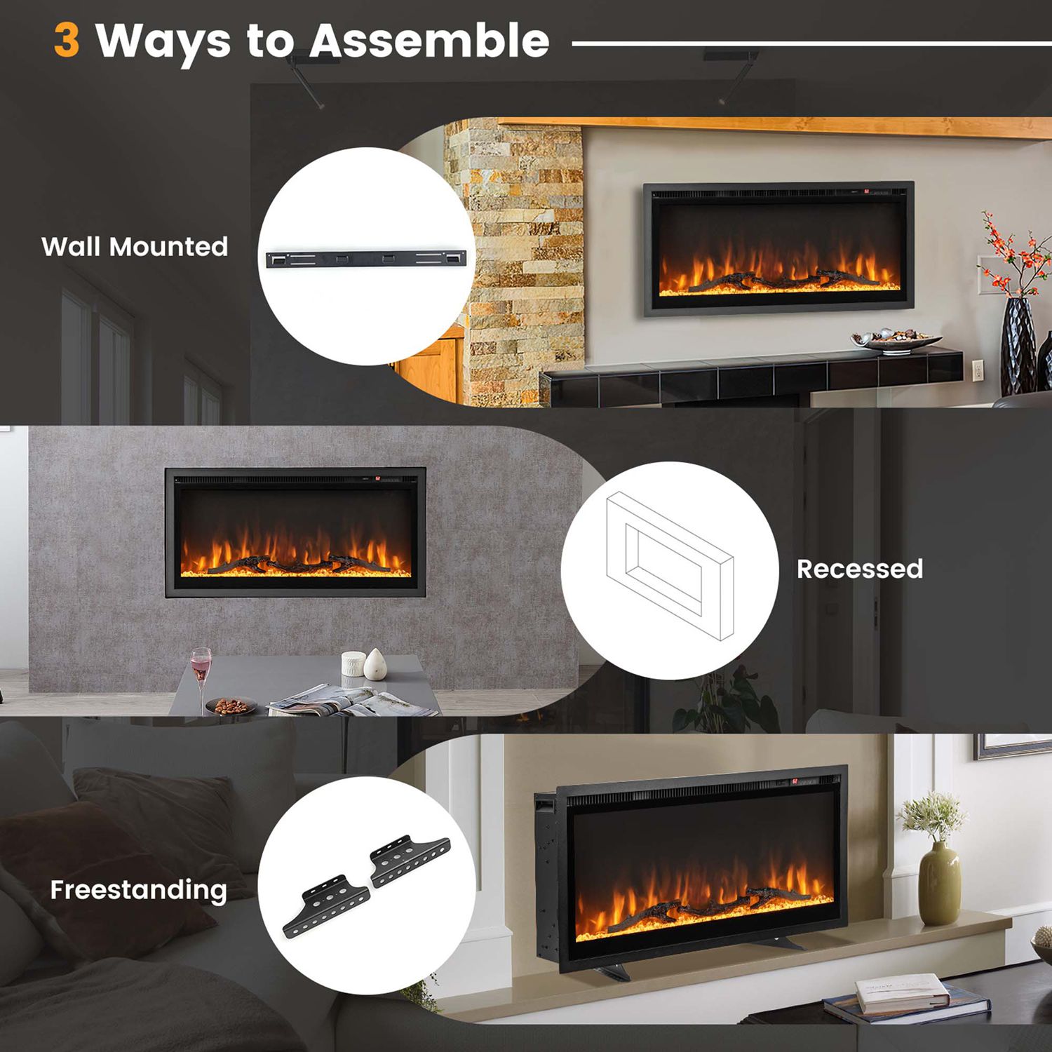Costway CSHY002051 Electric-Fireplaces - View #7