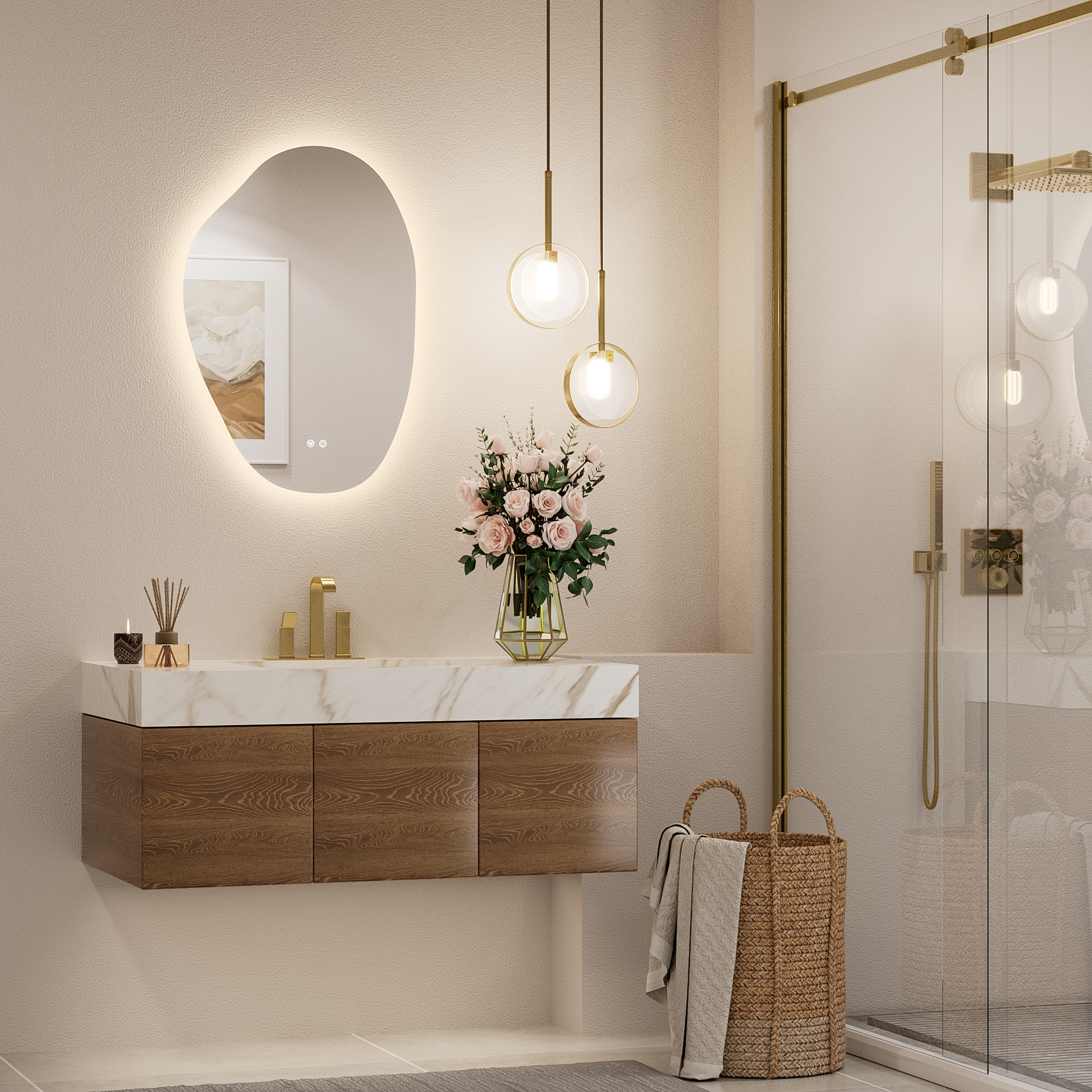 Keonjinn LW-DJ-BB-5576 Framed-Bath-Mirrors - View #2