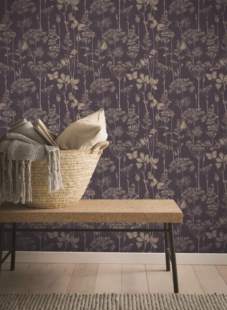 Arthouse 56-sq ft Indigo Non-woven Floral Unpasted Wallpaper in the ...