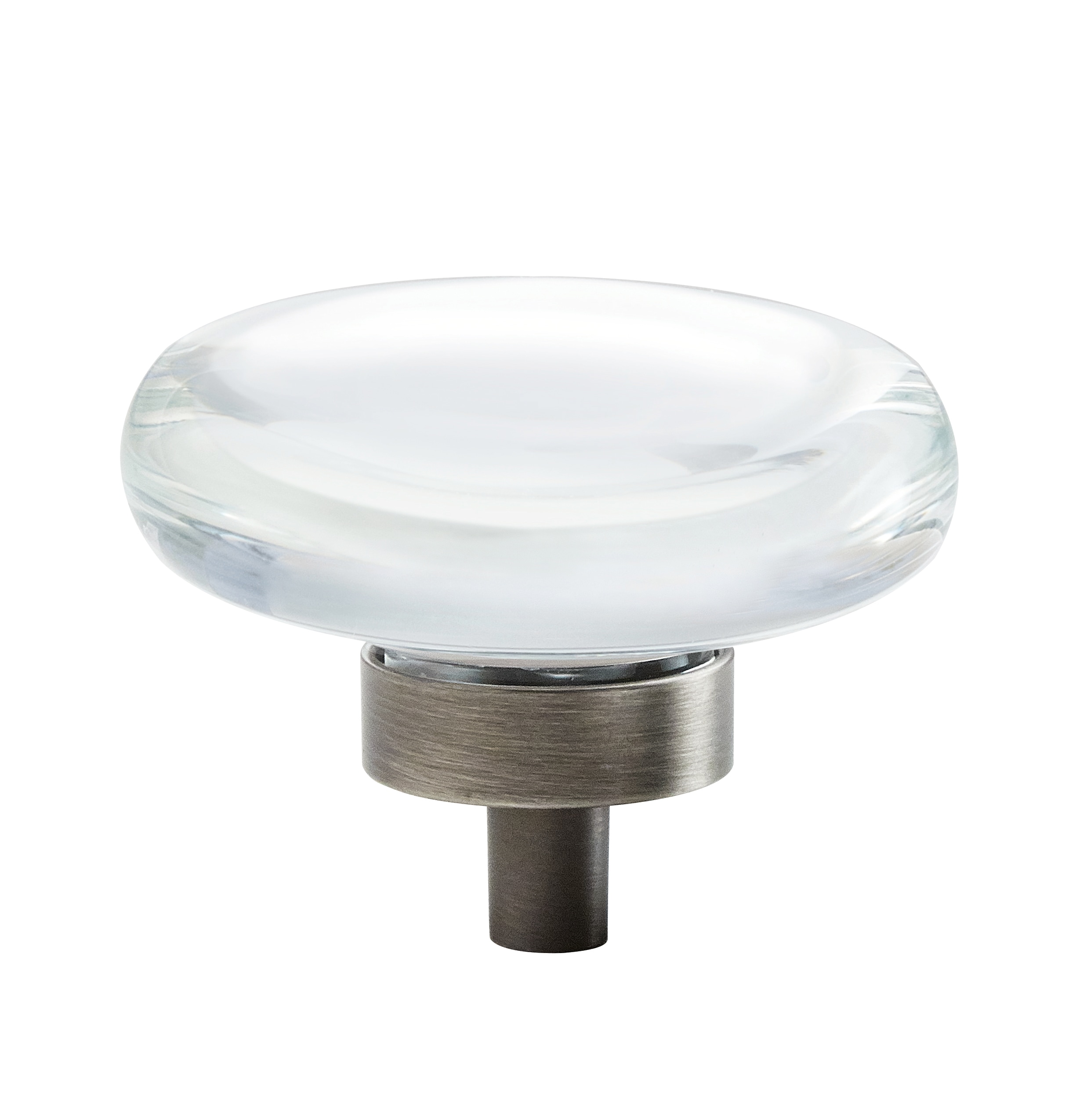 Amerock BP36652CGM Glacio 1-3/4-in Clear/Gunmetal Round Contemporary Cabinet Knob