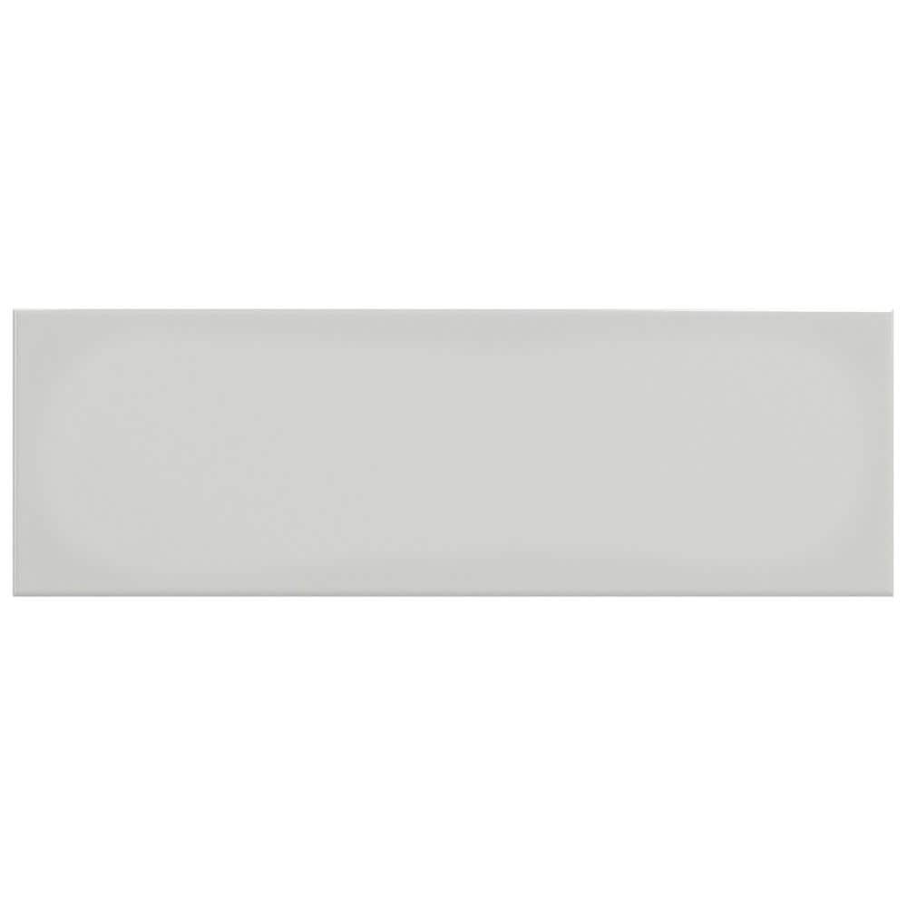 Light Gray Polished Porcelain Subway Wall Tile 3.93 x 11.81 in