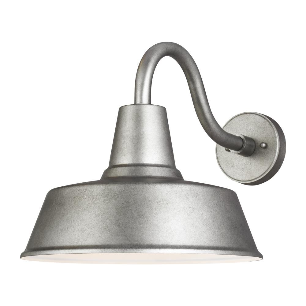 Generation Lighting 8737401EN3-57 Barn Light 1 -Light 13.5-in H Distressed Pewter Hardwired Dark Sky Outdoor Wall Light
