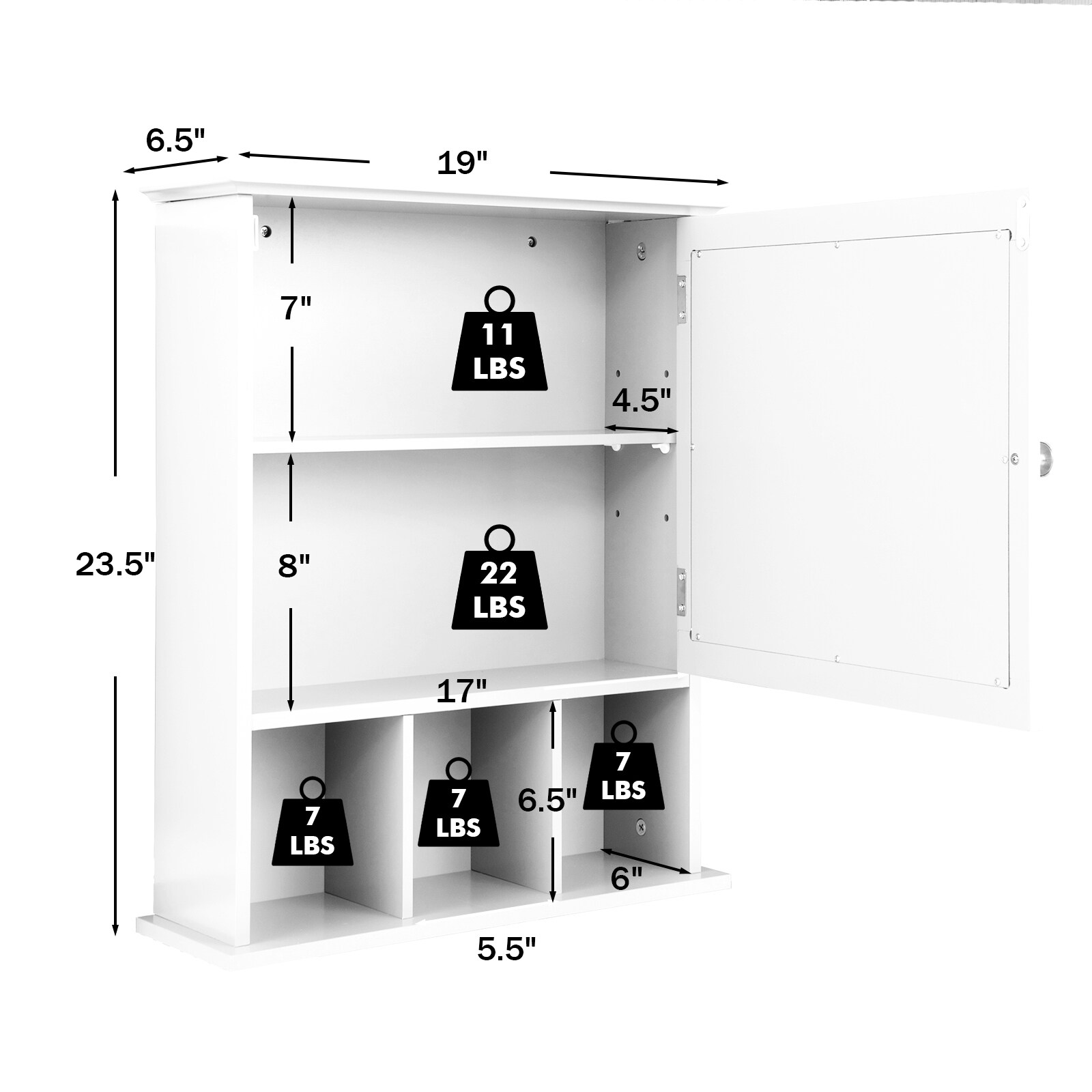 WELLFOR CY bathroom cabinet 23.5-in x 28-in x 8-in White Bathroom