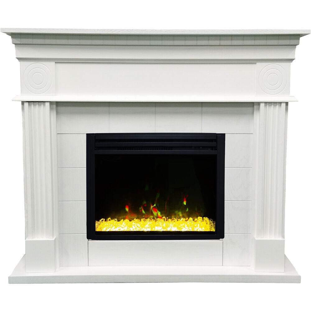 Cambridge 47.8-in W White Fan-forced Electric Fireplace in the Electric ...