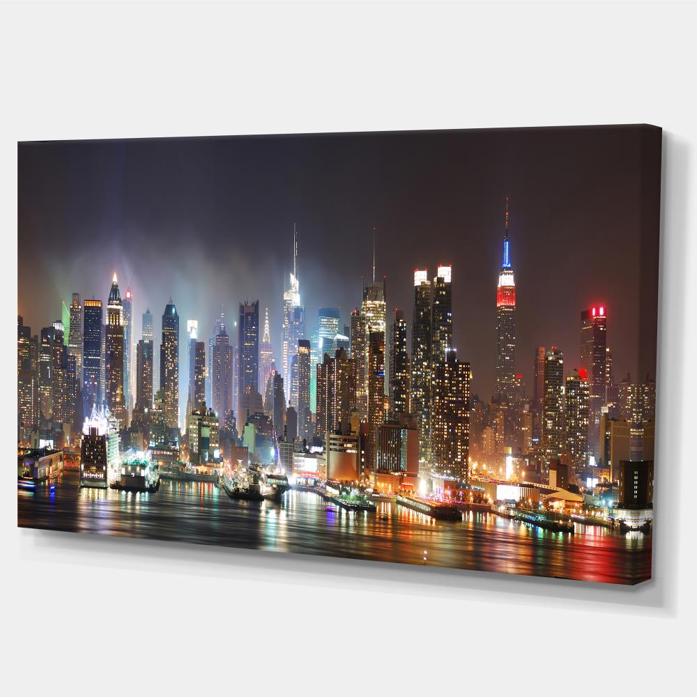 32” H x 16” W 2024 city canvas art painting