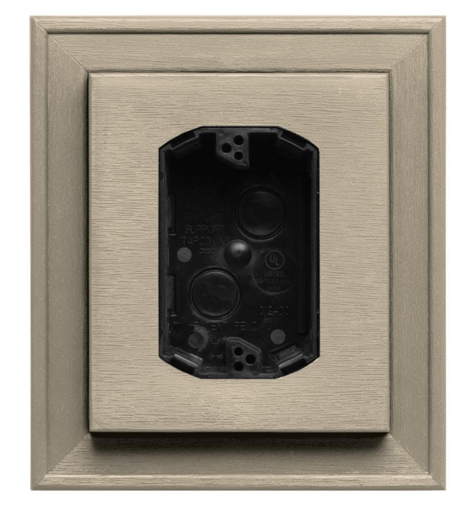 Builders Edge 130110010011 7-in x 8-in Sandalwood Vinyl Electrical Mounting Block