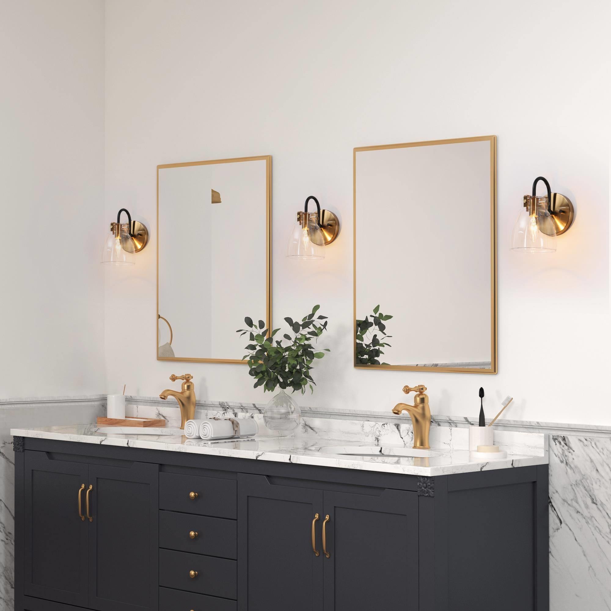 Uolfin 5-in W 1-Light Polished Gold Transitional LED Wall Sconce in the ...