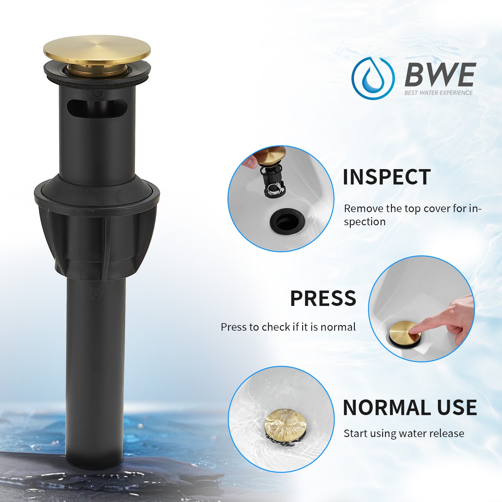 BWE A-9PP-1-GOLD Popup-Drains-Accessories - View #5