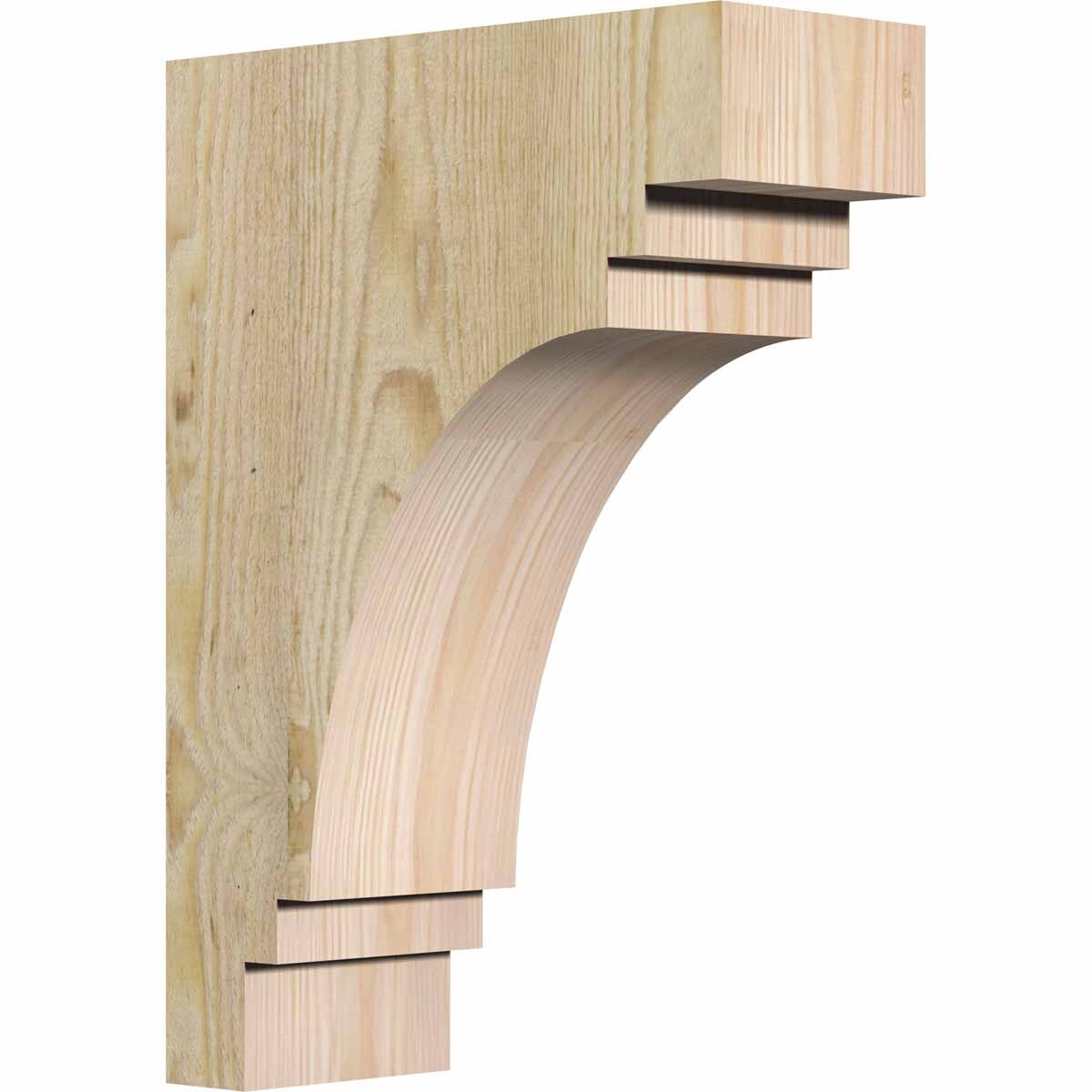 Ekena Millwork COR04X10X14PEC00RDF 4-in x 10-in x 14-in Pescadero Unfinished Douglas fir Wood Paintable/Stainable Corbel