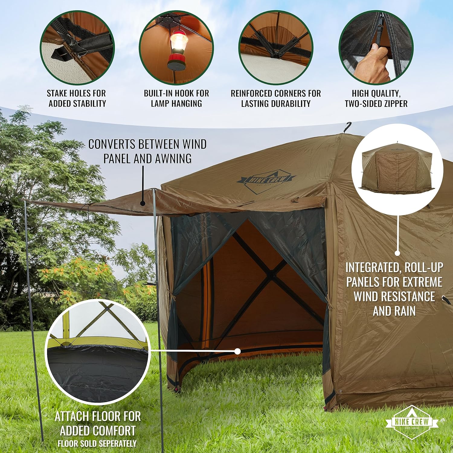 Hike Crew HCGZBZIP6BR Wood-Resin-Gazebos - View #3
