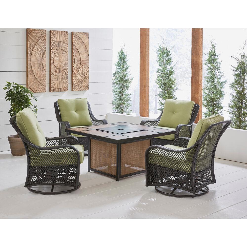 Hanover ORL5PCTFPSW4-GRN Patio-Conversation-Sets - View #13