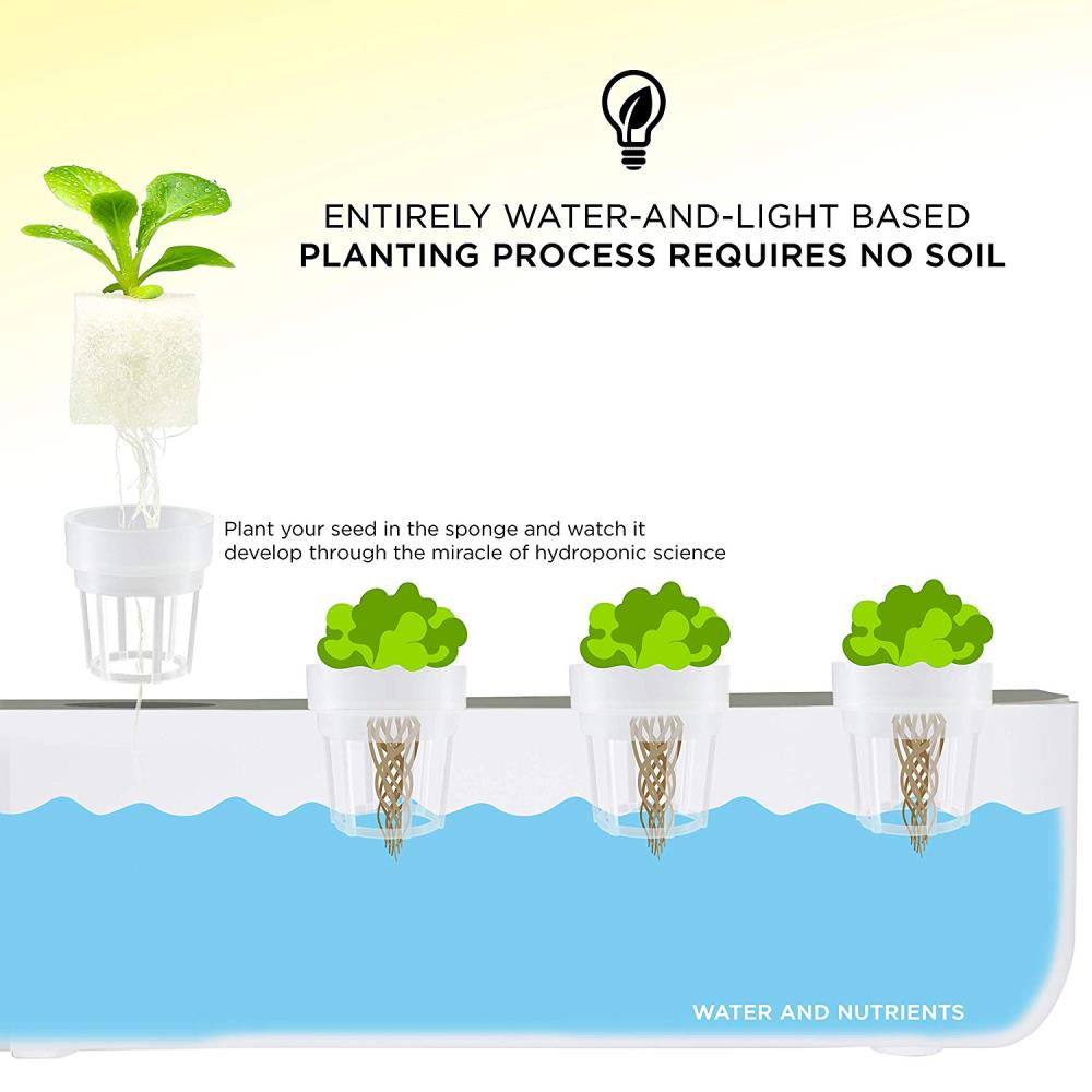 Ivation LED Plastic Hydroponic System (15-in Maximum Plant Growth ...