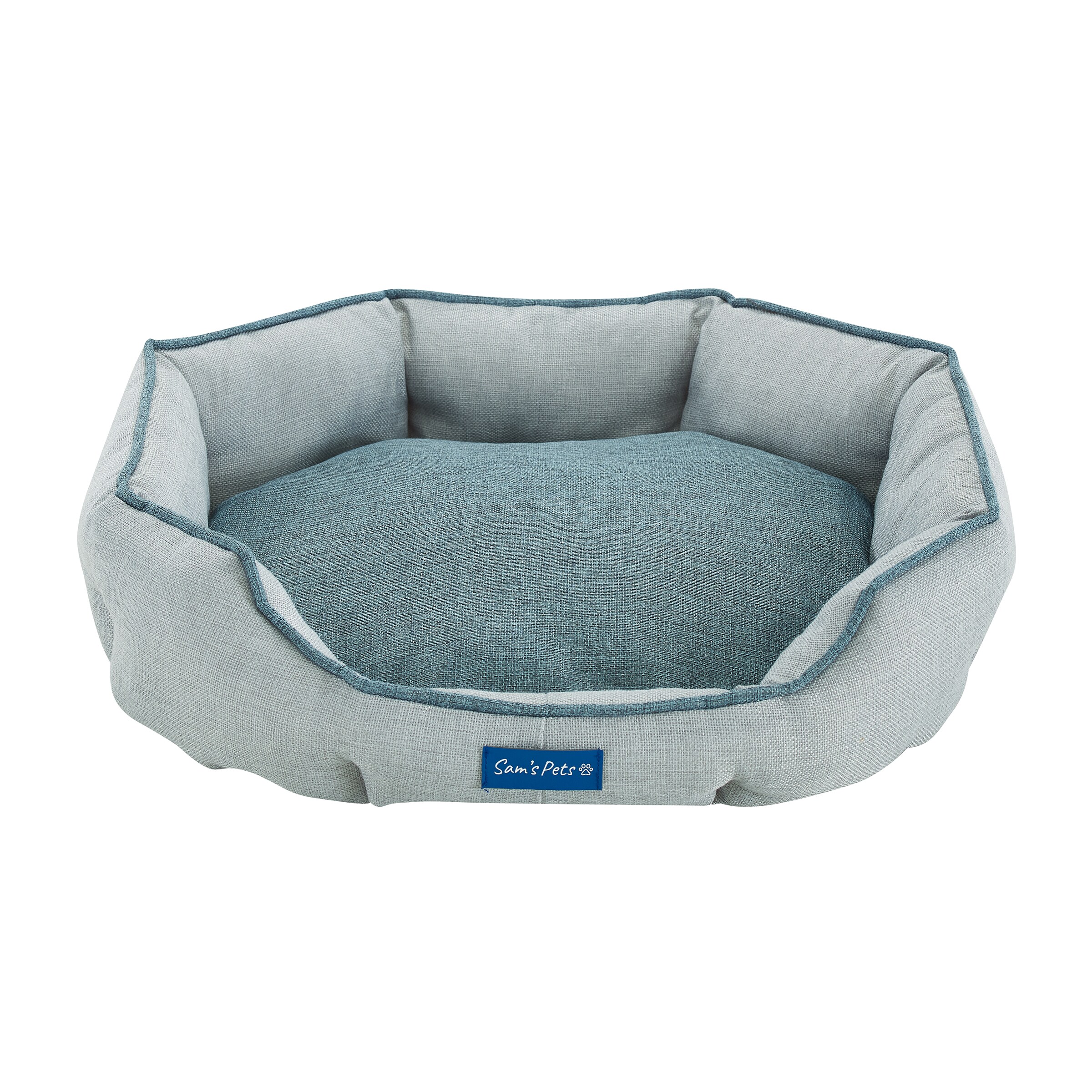 Sam's Pets SP-DB1225GY Gray Polyester Bolster Dog Bed ( Large )