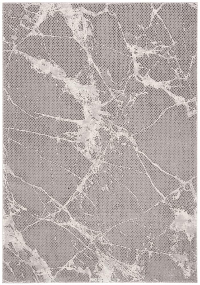 Safavieh LUR187G-5 Lurex Appo 5 x 8 (ft) Loomed Synthetic Gray/Ivory Rectangular Indoor Abstract Industrial Area rug