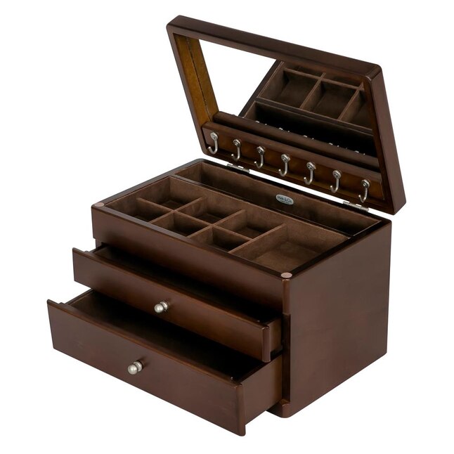 Mele & Co. Brisbane Wooden Jewelry Box in Walnut Finish at Lowes.com