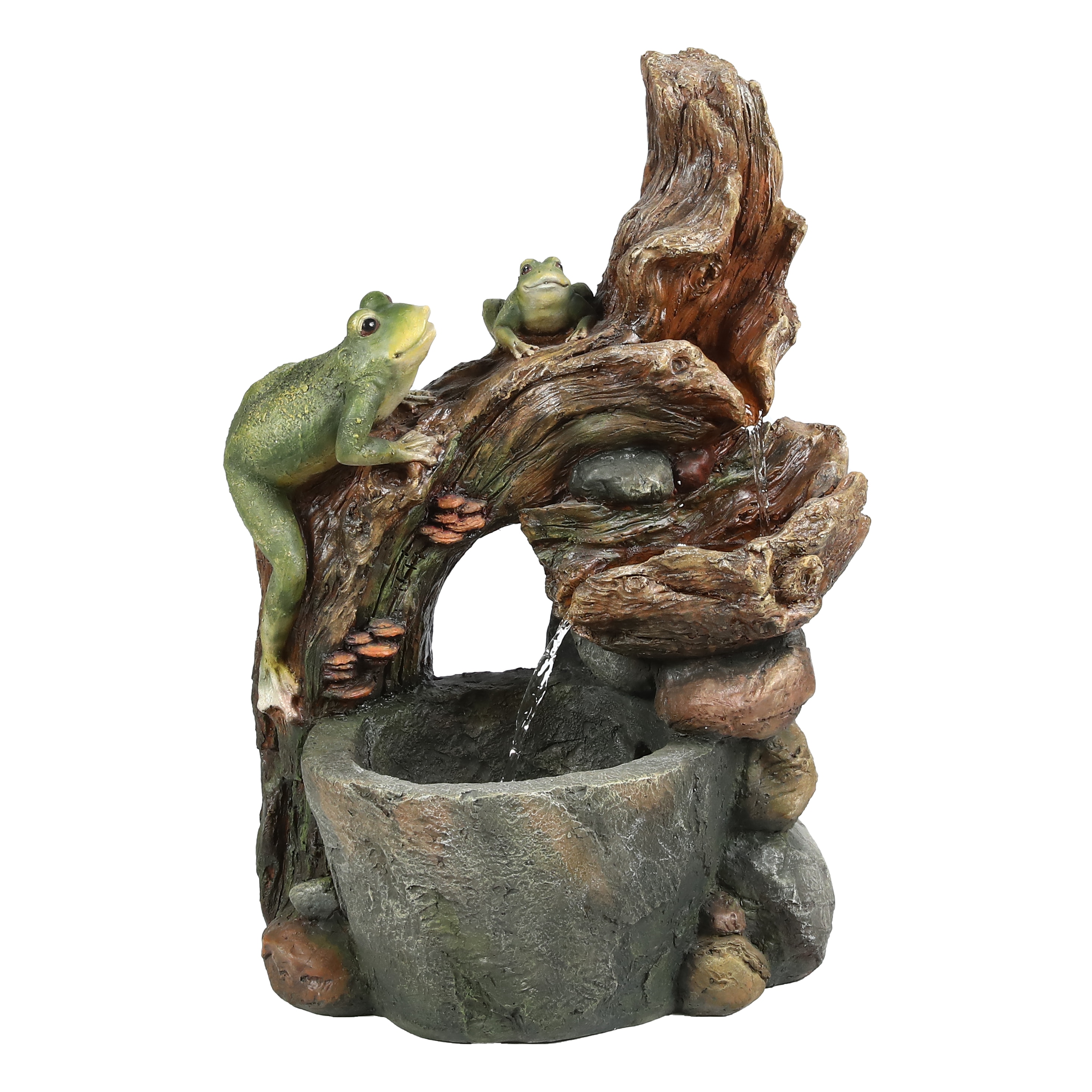 LuxenHome WHF1014 25-in H Resin Outdoor Fountain Statue Pump Included