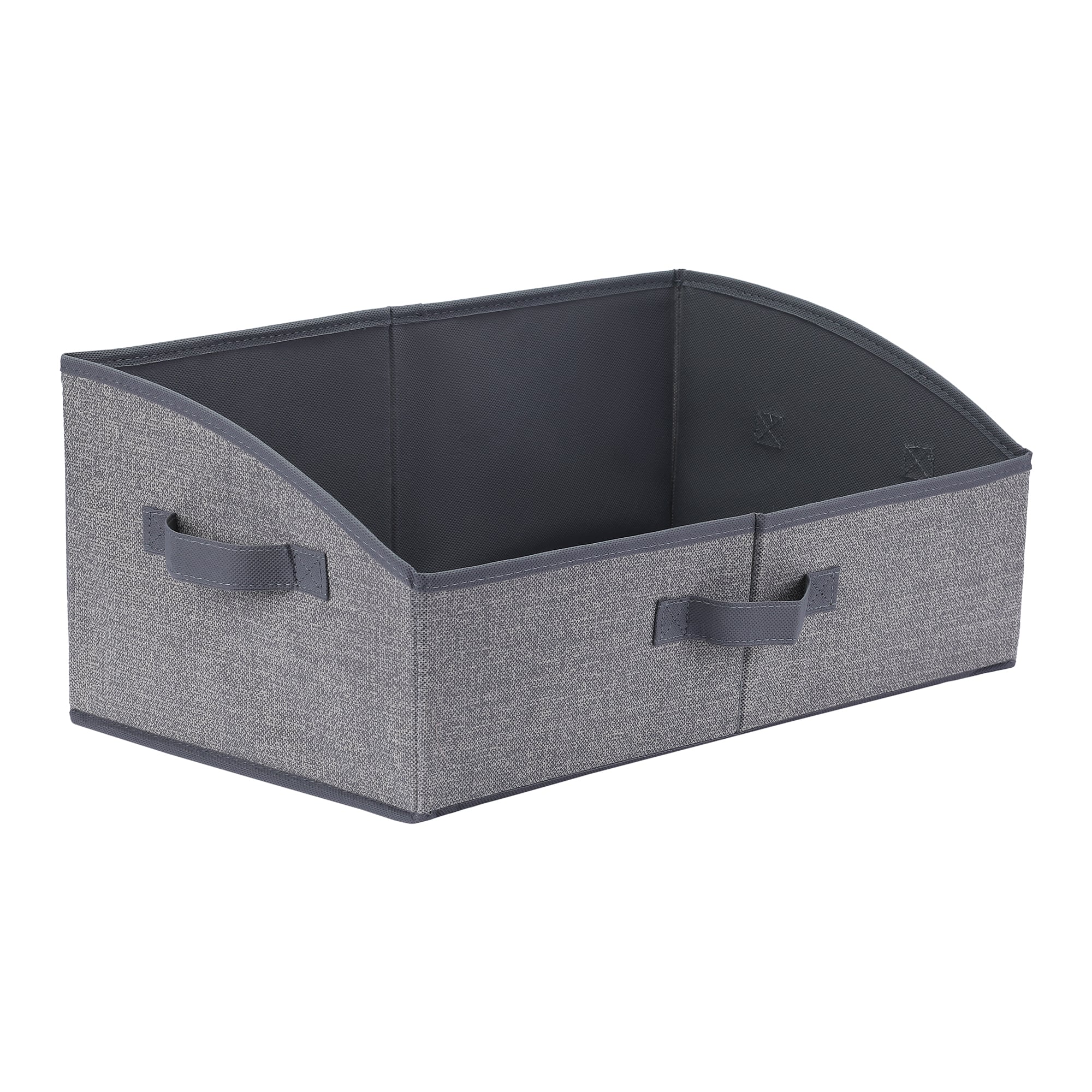 Unique Bargains Storage Cube Trapezoidal Storage Bin with Handles for Shelves Closet 1 Pack Collapsible Storage Basket for Organizing Clothes 19.7x11.2x7.9in Grey