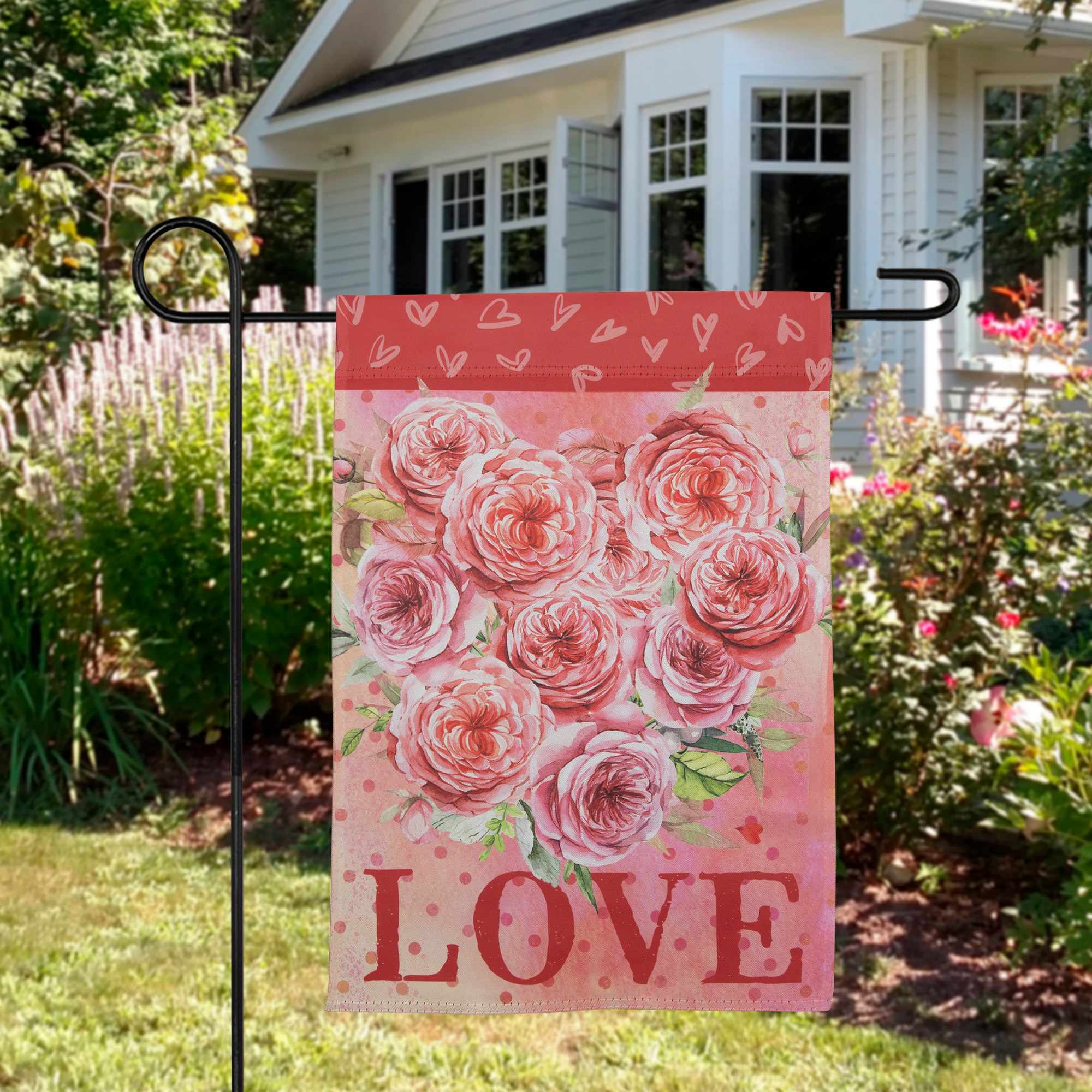 Northlight Love Rose Bouquet Outdoor Garden Flag 12.5 inch x 18 inch