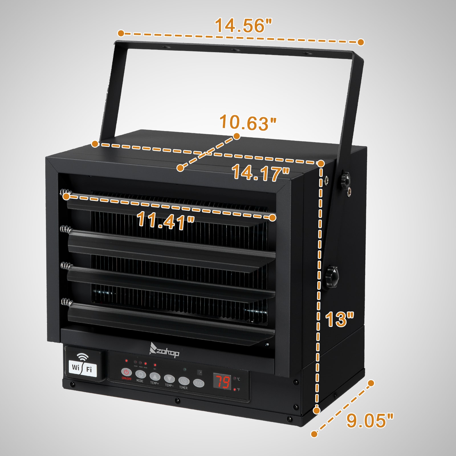 Winado 5000W Industrial Electric Heater Wall Mount with WiFi Remote ...
