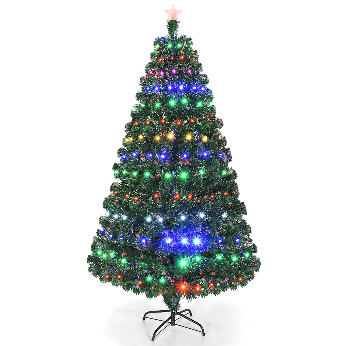 7ft pre lit christmas tree coloured lights