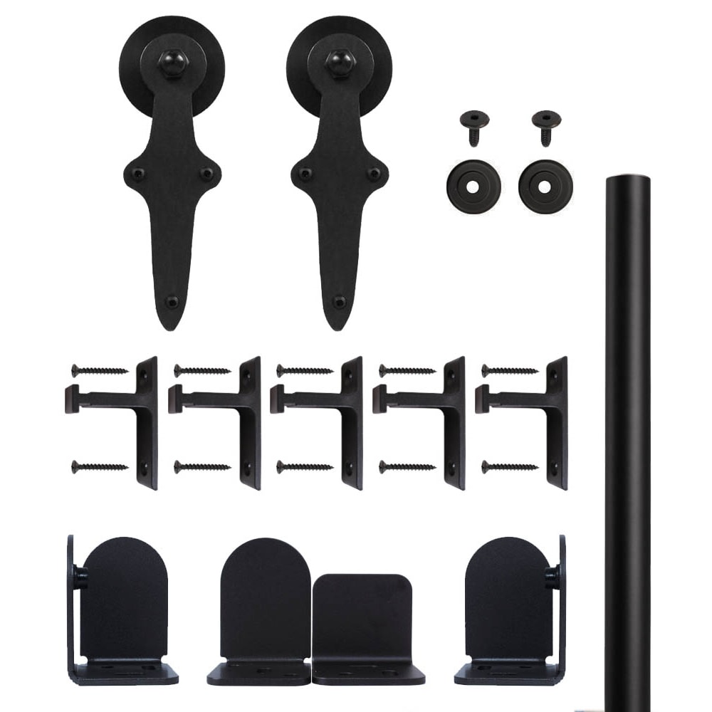 Quiet Glide QG1300WR08 72-in Matte Matte Black Indoor Standard Single Barn door hardware kit