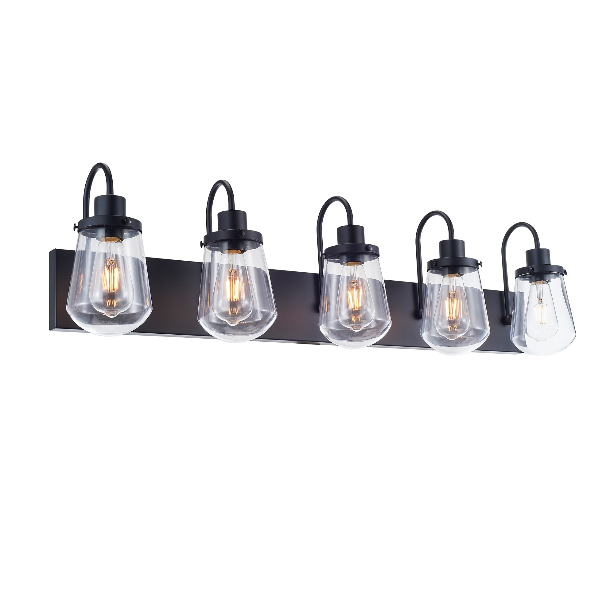 Forclover CJFL-P216924 Vanity Lights 38.4-in 5 -Light Matte Black Modern/contemporary Vanity light